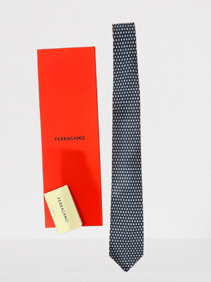 Salvatore Ferragamo o1s1rm1024 Size: OS / Silk Tie in Navy Blue Size ONE SIZE - 1 Preview