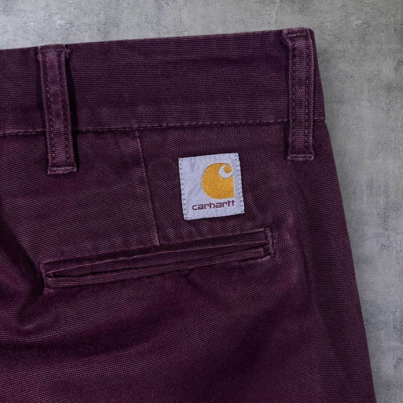 Carhartt Carhartt Sid Pant Purple Maroon Slim Tapered Chino Trousers 30 x 32 Mens Slim Chinos Zip Fly Logo Tunisia Size US 30 / EU 46 - 4 Thumbnail