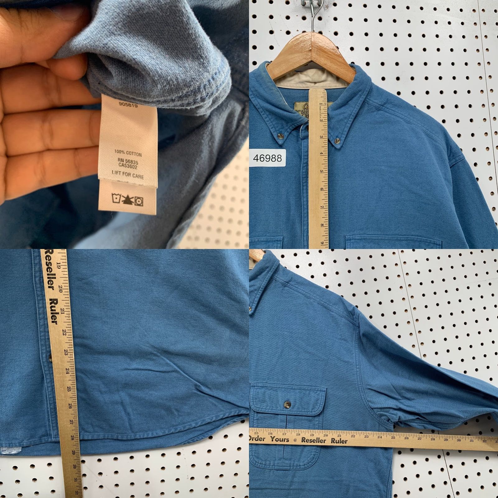 Vintage Cabela's Chamois Button Shirt Mens Large Blue Deerskin Soft Long Sleeve Outdoor Shirt Size US L / EU 52-54 / 3 - 8 Thumbnail