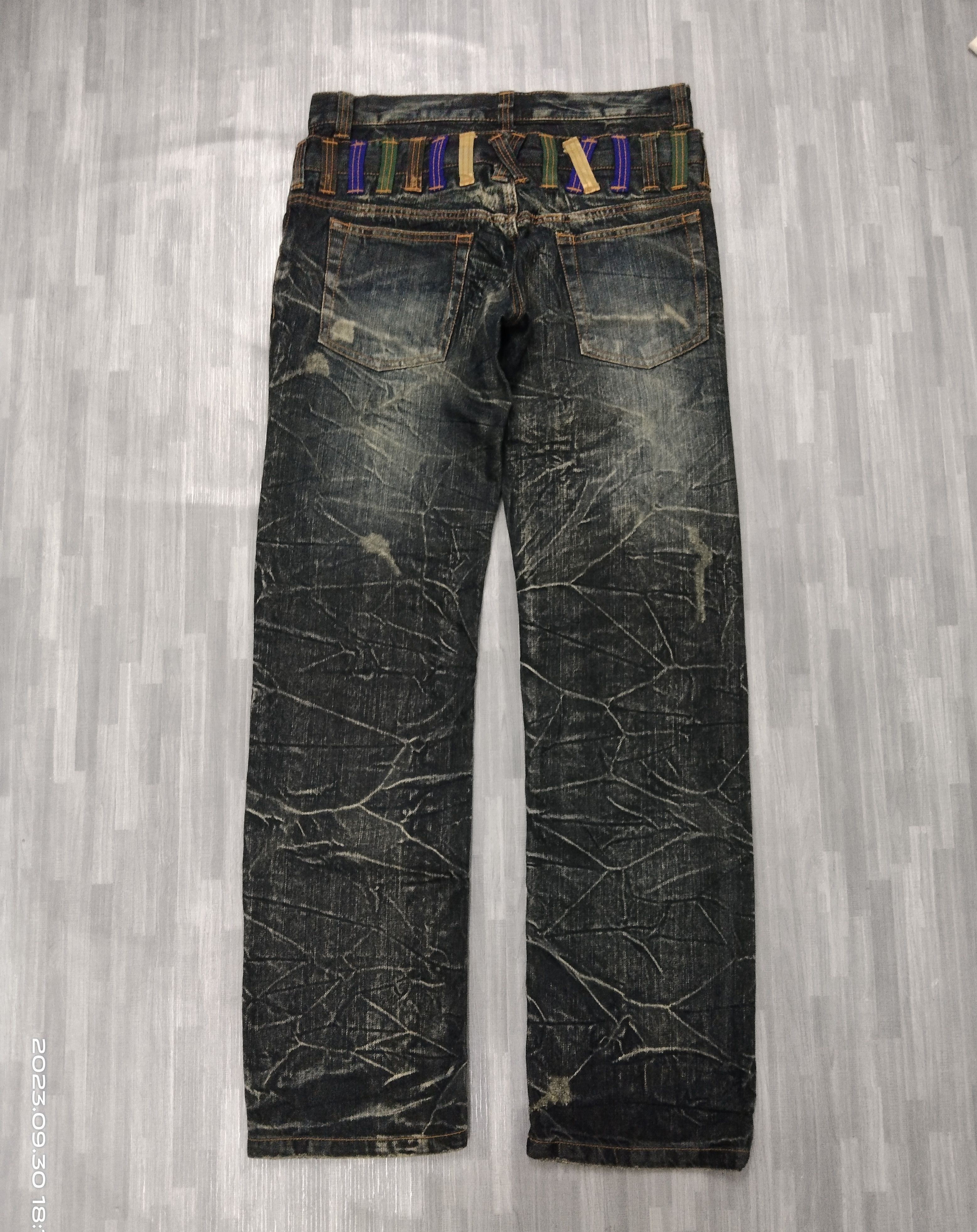 Japanese Brand DOUBLE WAIST SICK RUSTY NYLAUS DENIM PANTS Size US 31 - 3 Thumbnail
