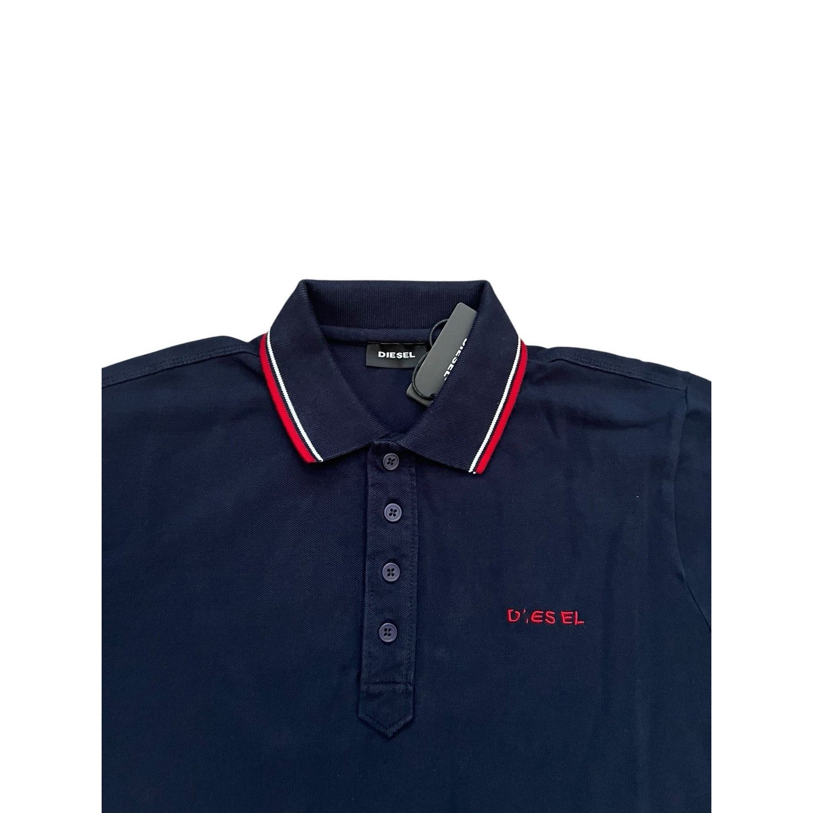 Diesel Diesel Mens Logo Polo Shirt Blue $110 Size S Size US S / EU 44-46 / 1 - 3 Thumbnail