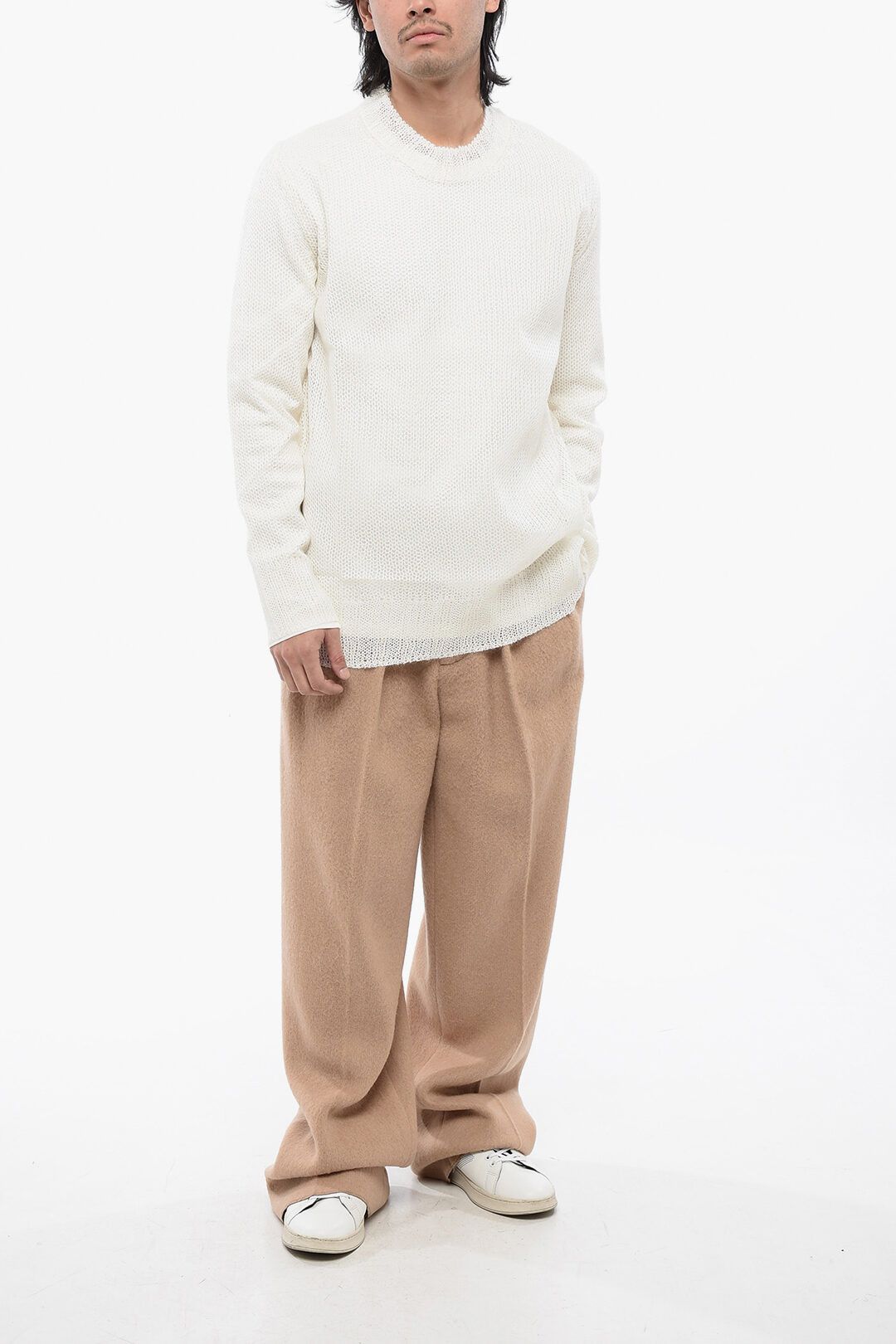 Jil Sander og1mm0625 Crewneck Double-Layer Sweater in White Size US S / EU 44-46 / 1 - 4 Thumbnail