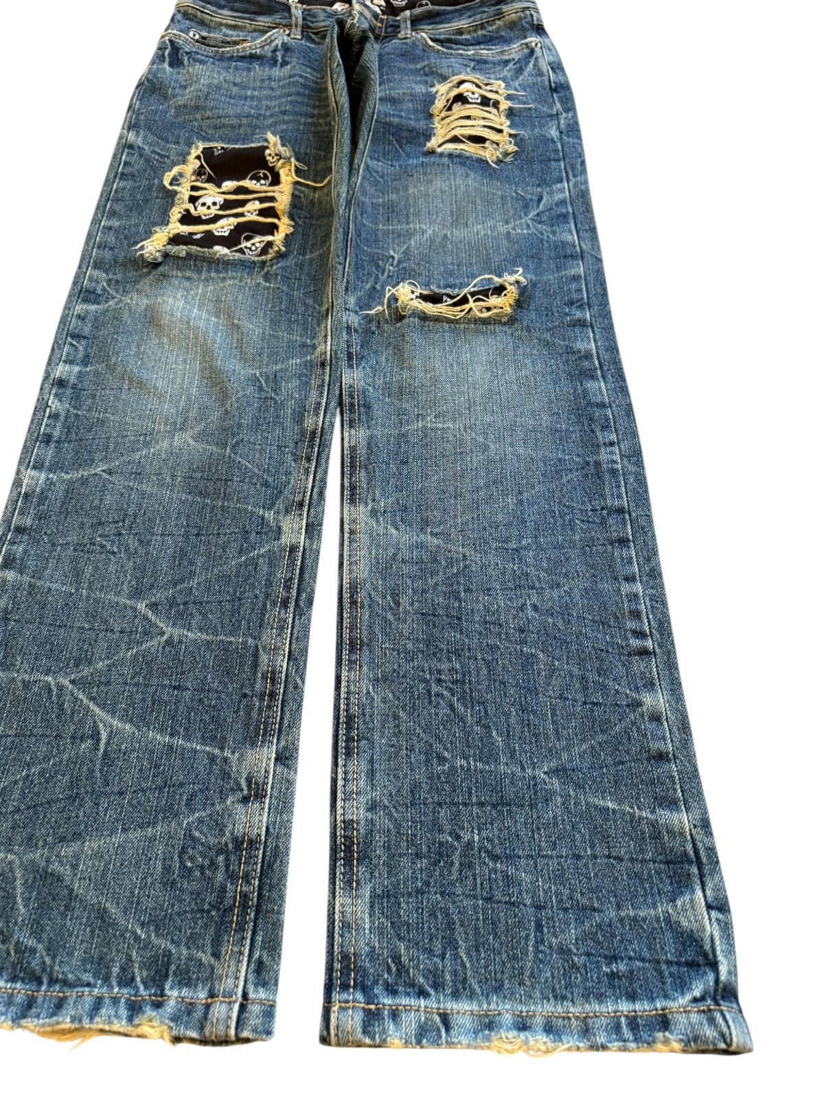 Japanese Brand × Seditionaries Vintage Japanese Brand Patches Skull Ripped Jeans Size US 30 / EU 46 - 7 Thumbnail