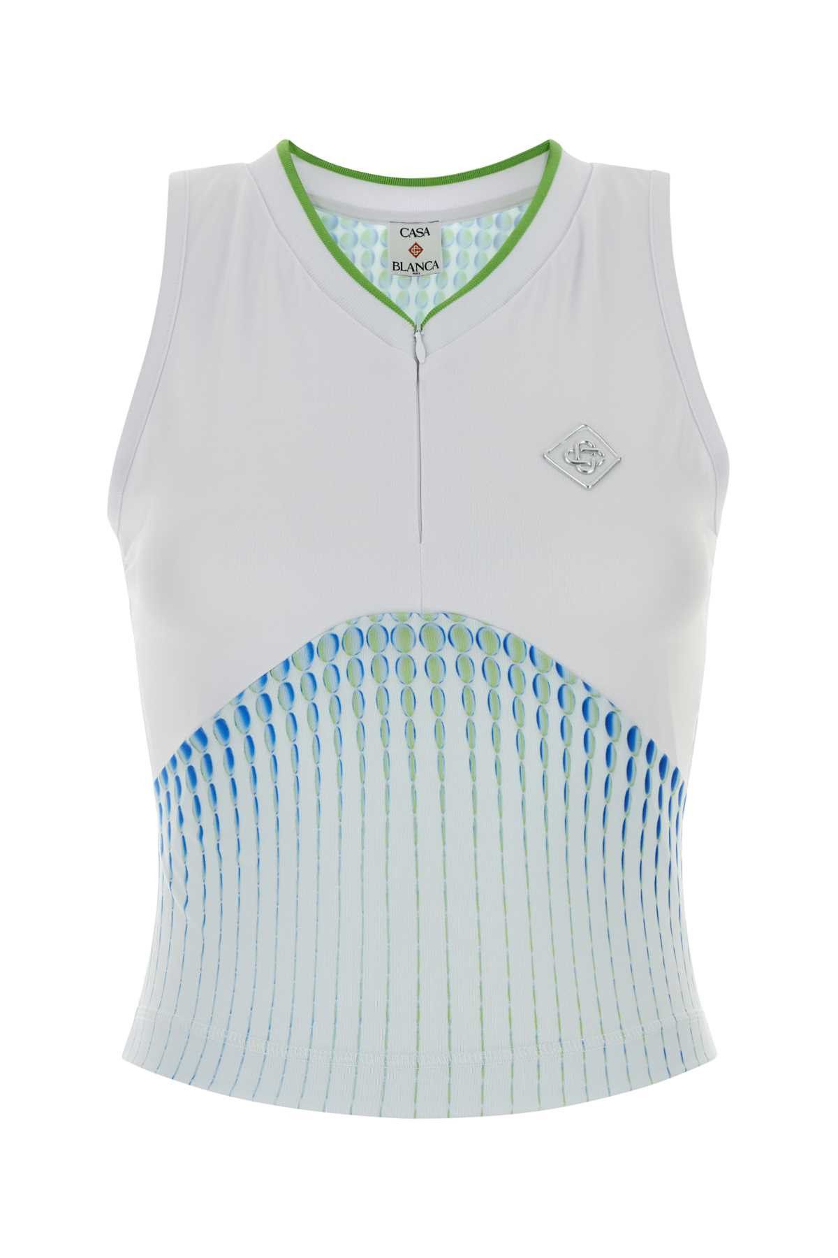 Casablanca Multicolor Stretch Jersey Top Size S / US 4 / IT 40 - 1 Thumbnail