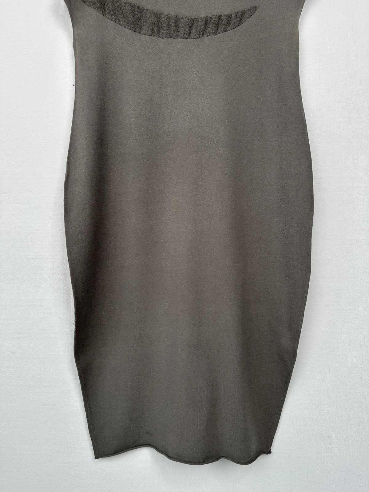 Sarah Pacini SARAH PACINI Grey Taupe Sleeveless Midi Dress Mesh Detail Size S / US 4 / IT 40 - 4 Thumbnail