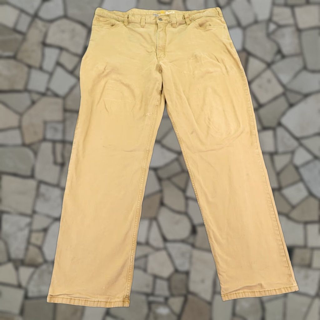 Carhartt VINTAGE Carhartt Pants Mens 44x32 Khaki Beige Relaxed Fit Rugged Flex 5 Pocket Work Size US 41 - 1 Thumbnail
