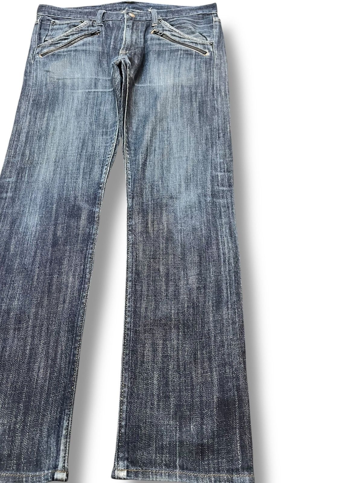 United Arrows Vintage Monkey Lime United Arrows Slim Fit Zipper Denim Size US 33 - 4 Thumbnail