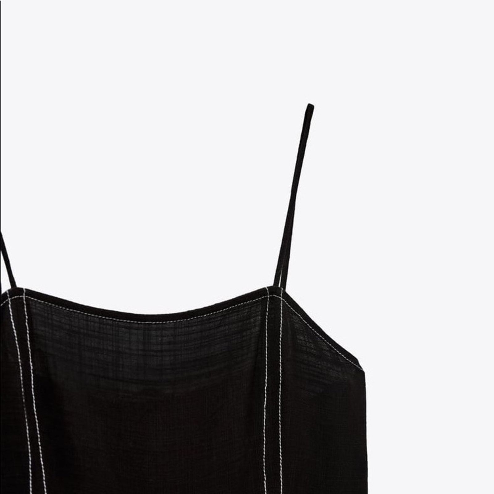 Zara ZARA SHORT JUMPSUIT WITH TOPSTITCHING BLACK Size 26" / US 2 / IT 38 - 7 Thumbnail