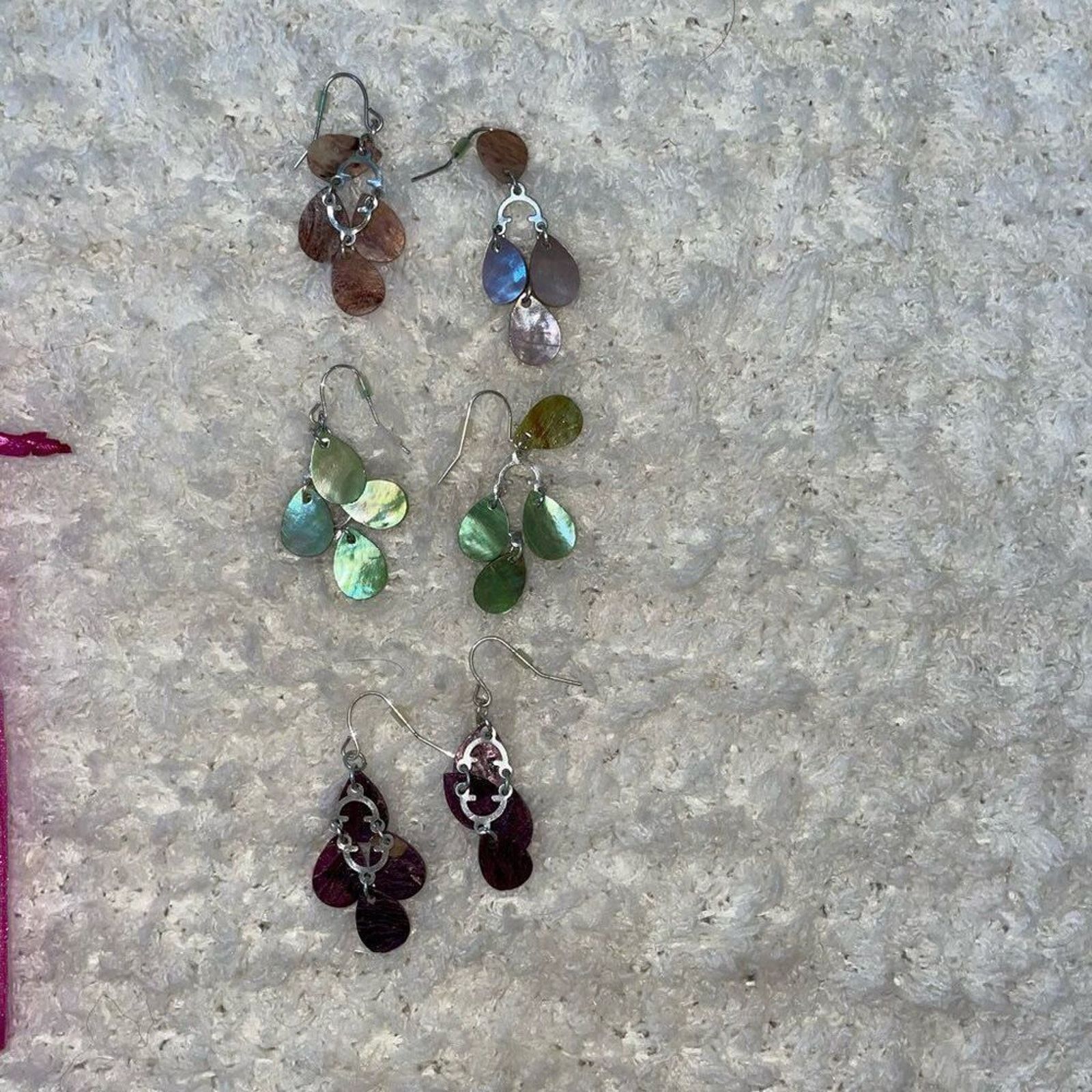 Other Green and Silver Multi Pendant Drop Earrings | Size OS Size ONE SIZE - 3 Thumbnail
