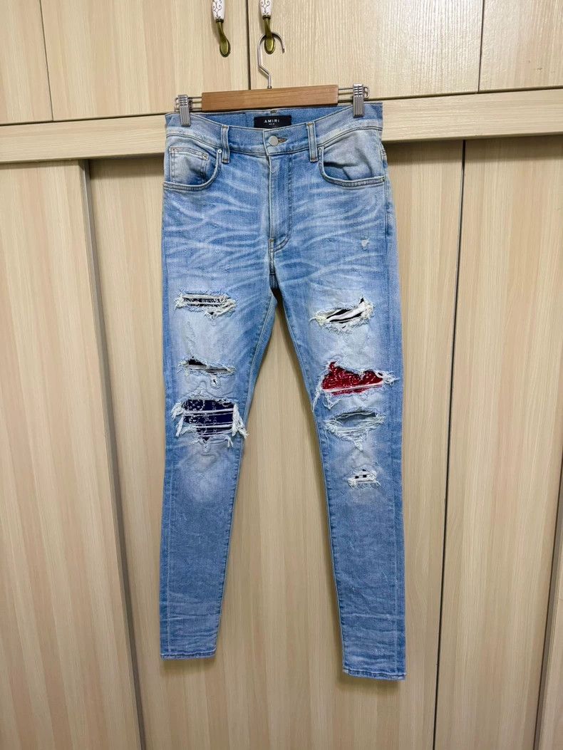 Amiri Amiri Artist Patched Blue Denim Size US 28 / EU 44 - 1 Thumbnail
