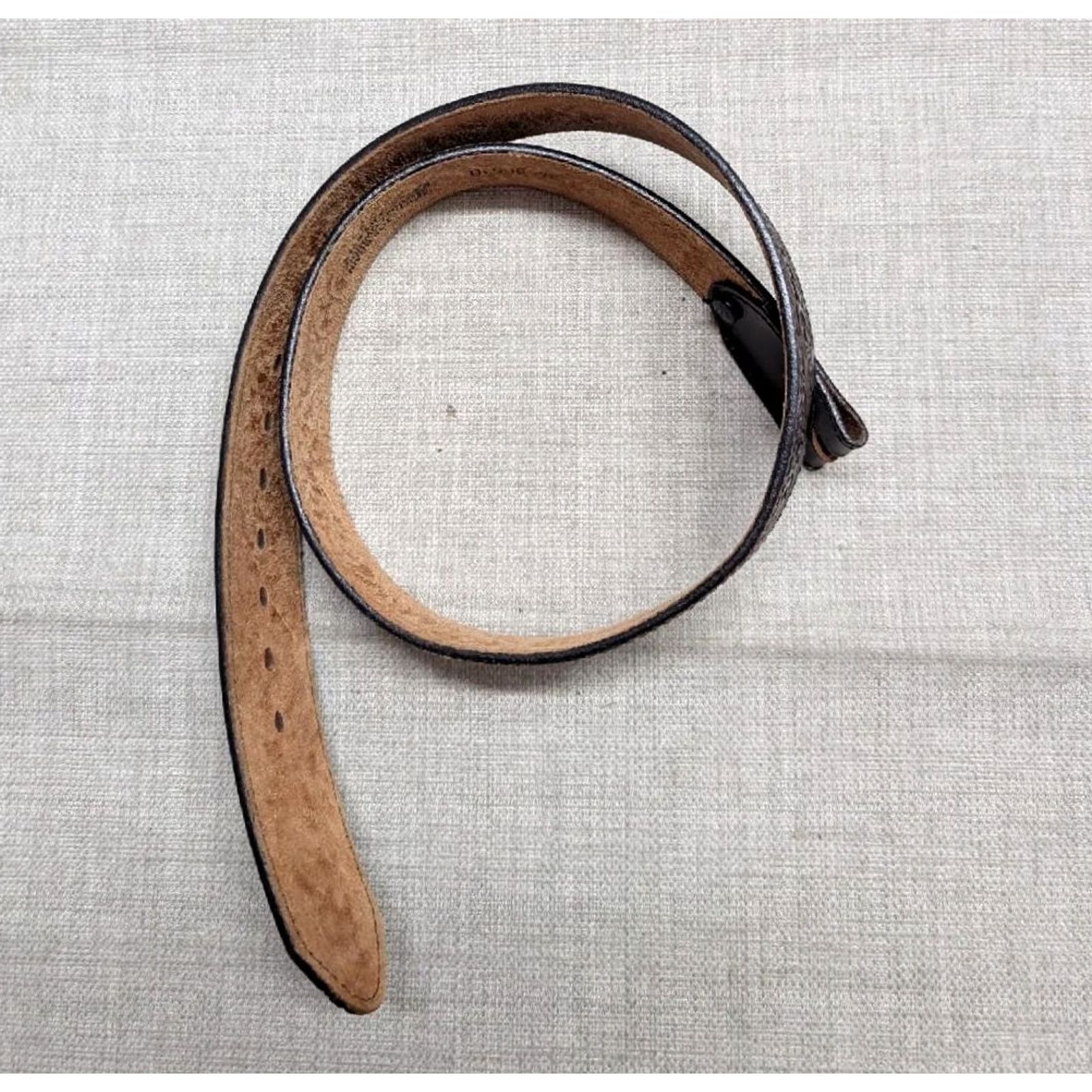 Vintage VINTAGE Justin USA MADE TOOLED belt 32 brown leather Western Mens belt Size 32 - 4 Thumbnail
