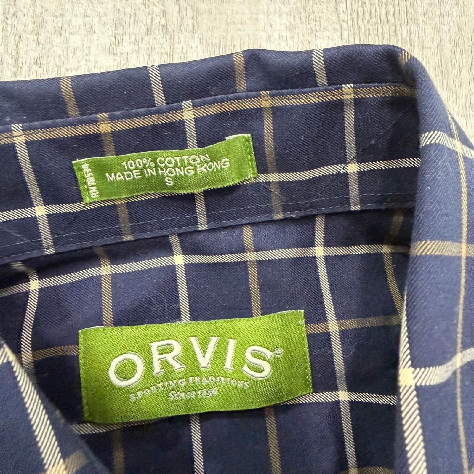 Orvis Orvis Shirt Men's Small Blue Plaid Check Long Sleeve Button Size US S / EU 44-46 / 1 - 4 Thumbnail