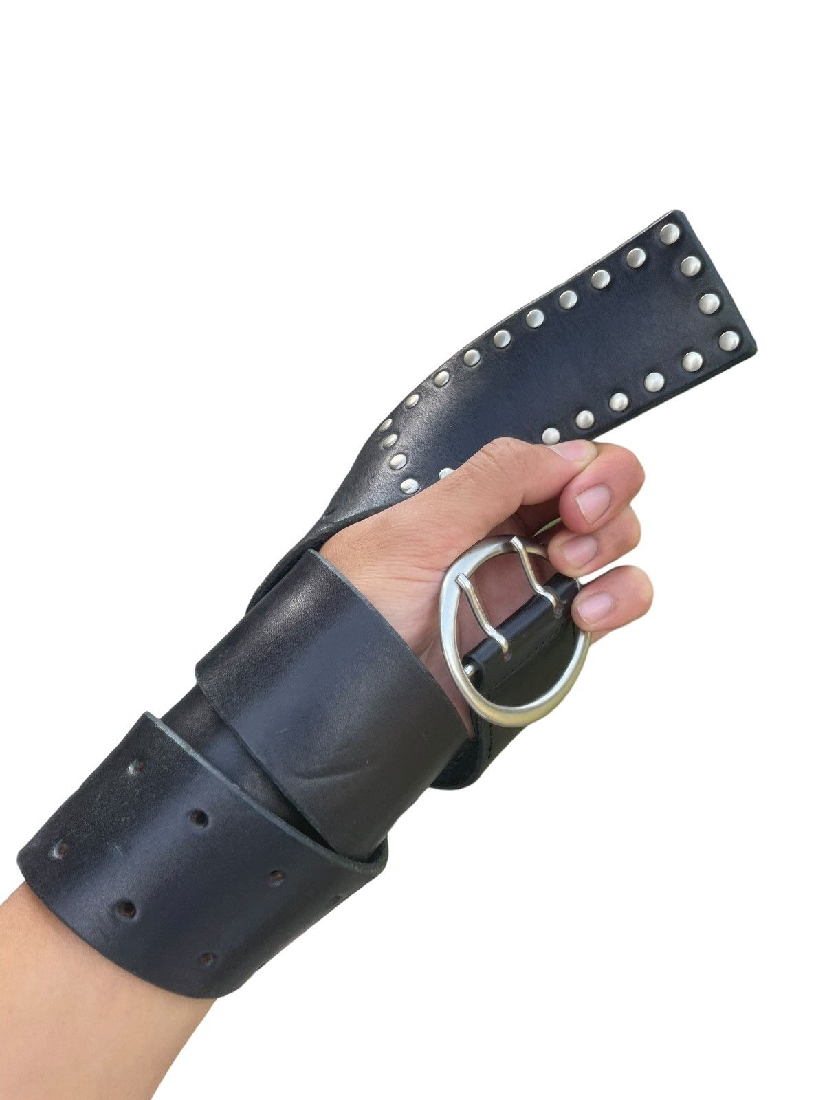 Yohji Yamamoto Y’s Yohji Yamamoto Studded Kenya Leather Belt Size ONE SIZE - 3 Thumbnail