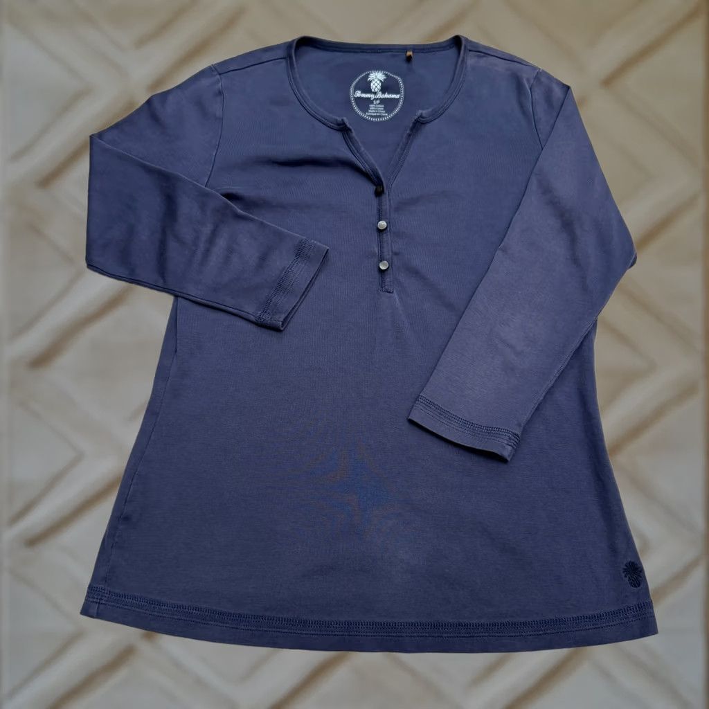 Gap Tommy Bahama Shirt Women Small Navy Blue Cotton Top 3/4 Sleeve Henley Shirt Womens Regular Size XL White Size XL / US 12-14 / IT 48-50 - 1 Thumbnail