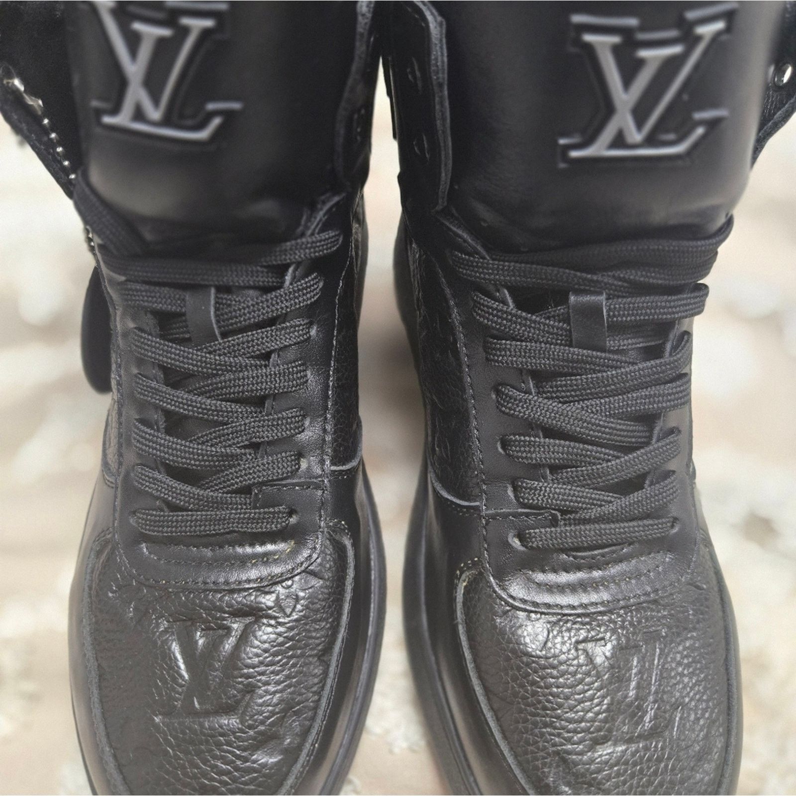 Louis Vuitton LOUIS VUITTON Rivoli Sneakers, Black Monogram, Size 40 US 7 Size US 7 / EU 40 - 11 Thumbnail