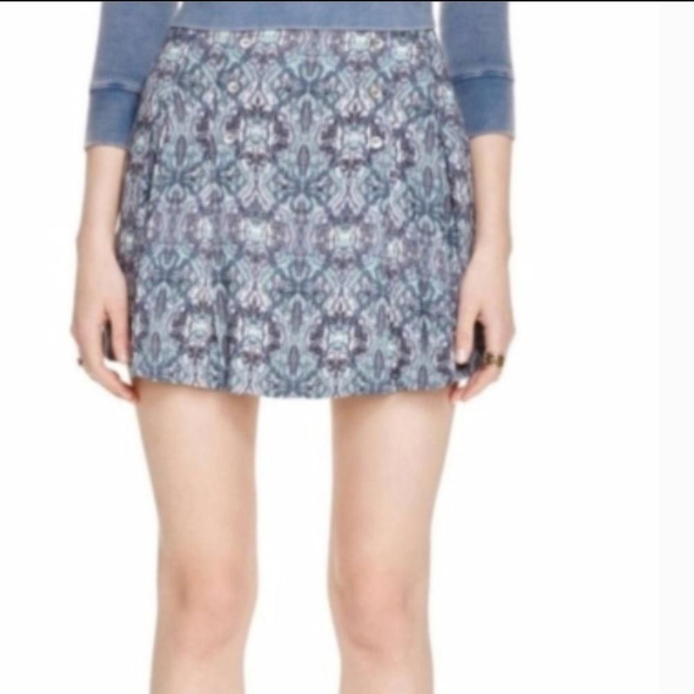Free People Free People l Lovers Lane Blue Printed Mini Skirt Size 6 Size 28" / US 6 / IT 42 - 8 Thumbnail