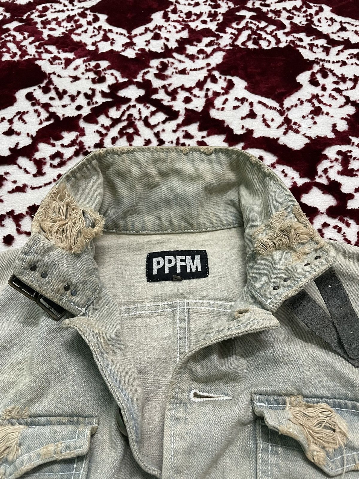 Japanese Brand × PPFM PPFM Denim Jacket Button Up Rare Design Distressed Size US M / EU 48-50 / 2 - 11 Thumbnail