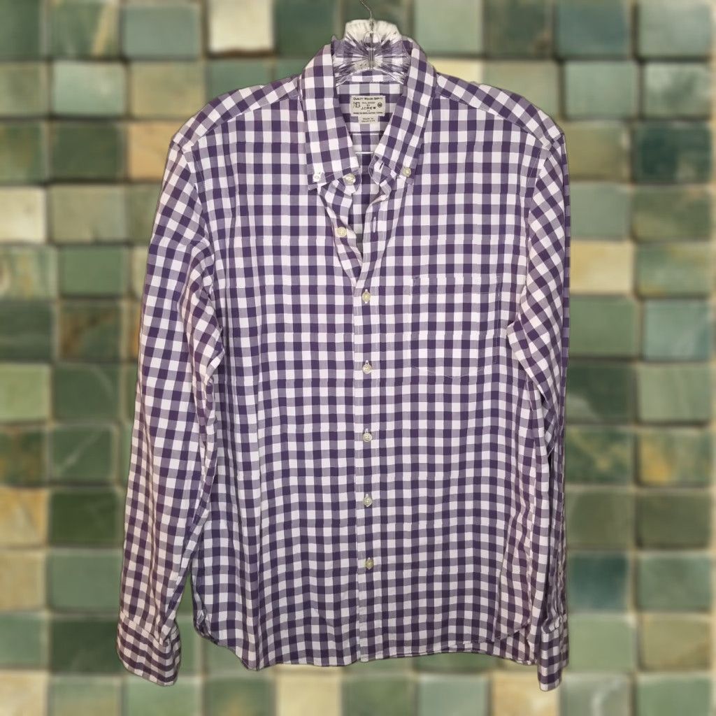 J.Crew J.Crew Shirt Mens Purple Plaid Slim Fit Button-Up Size M Long Sleeve Mens Size US M / EU 48-50 / 2 - 1 Thumbnail