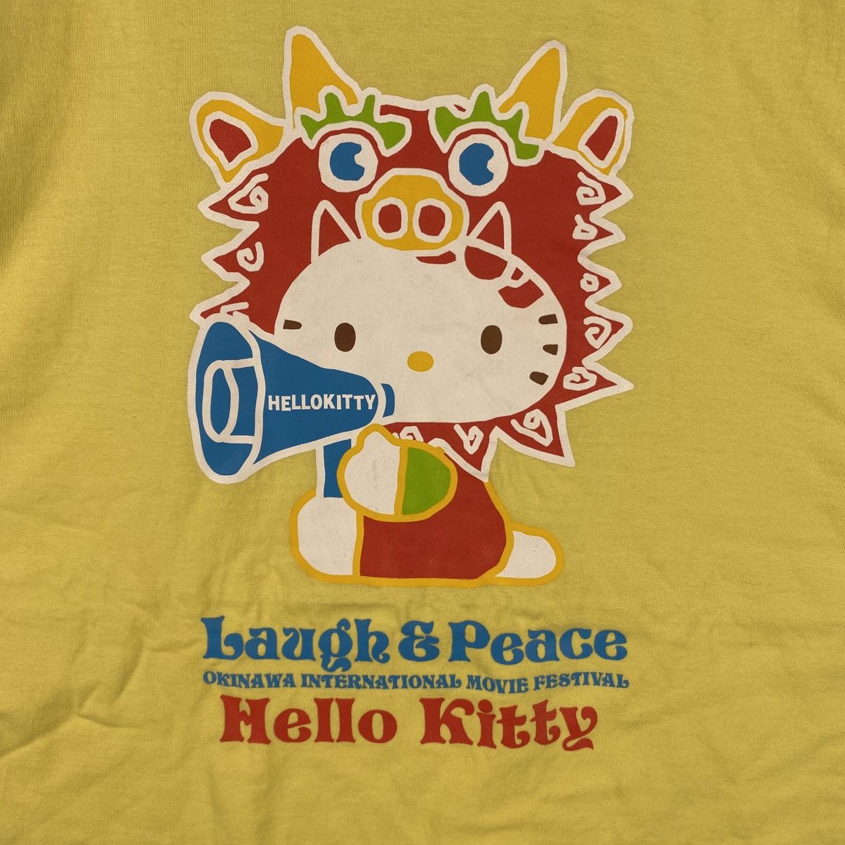 Anime Japanese Animated HELLO KITTY Laugh & Peace Tee Shirt Size US L / EU 52-54 / 3 - 2 Thumbnail