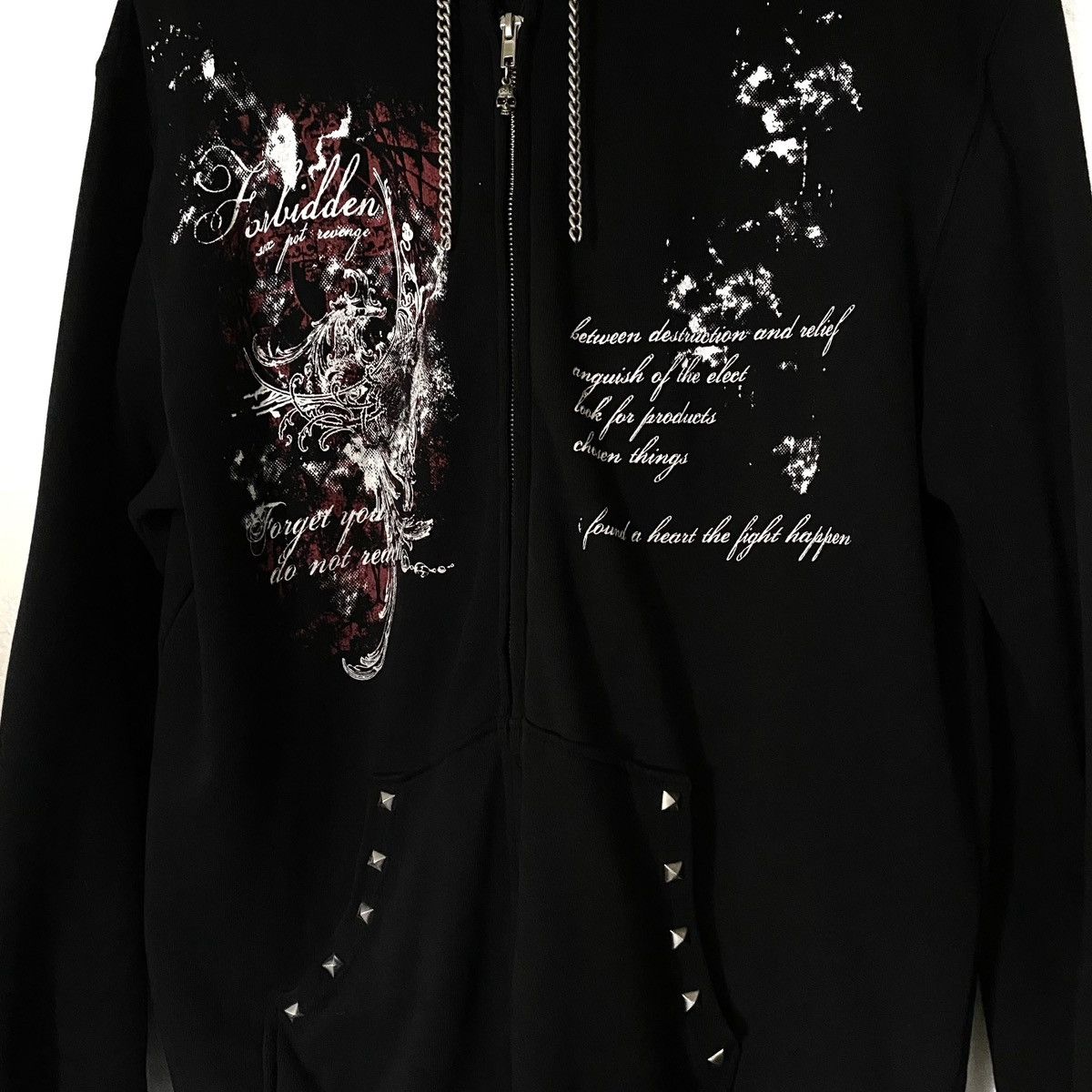 20471120 Sexpot Revenge 'Forbidden' Winged Skull Hoodie Size US XL / EU 56 / 4 - 2 Thumbnail