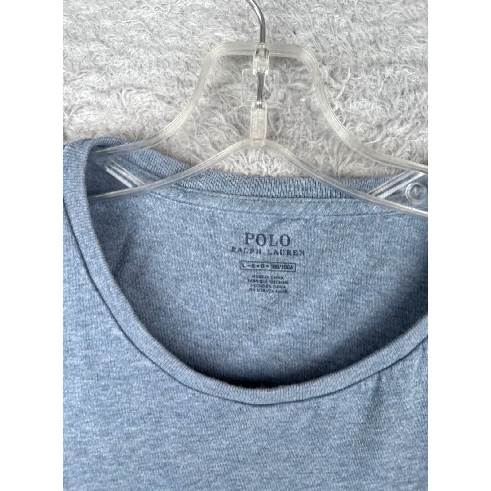 Ralph Lauren VINTAGE Polo Ralph Lauren Shirt Adult Large Blue Short Sleeve Crew Neck 100% Cotton Logo Embroidered Mens Size US L / EU 52-54 / 3 - 7 Thumbnail