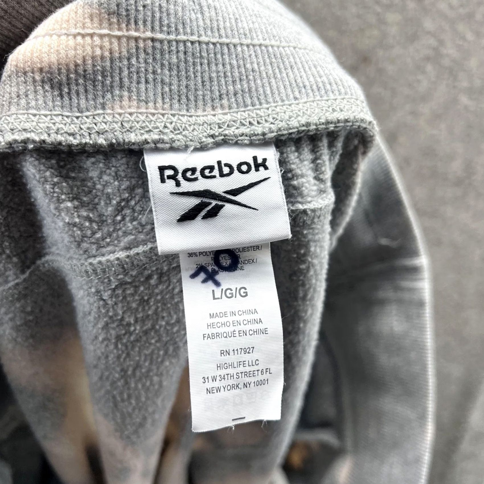 Reebok Reebok Jogger Sweatpants Womens Large Gray Tie Dye Fleece Tapered Pants Athletic Size 36" / US 14 / IT 50 - 7 Thumbnail