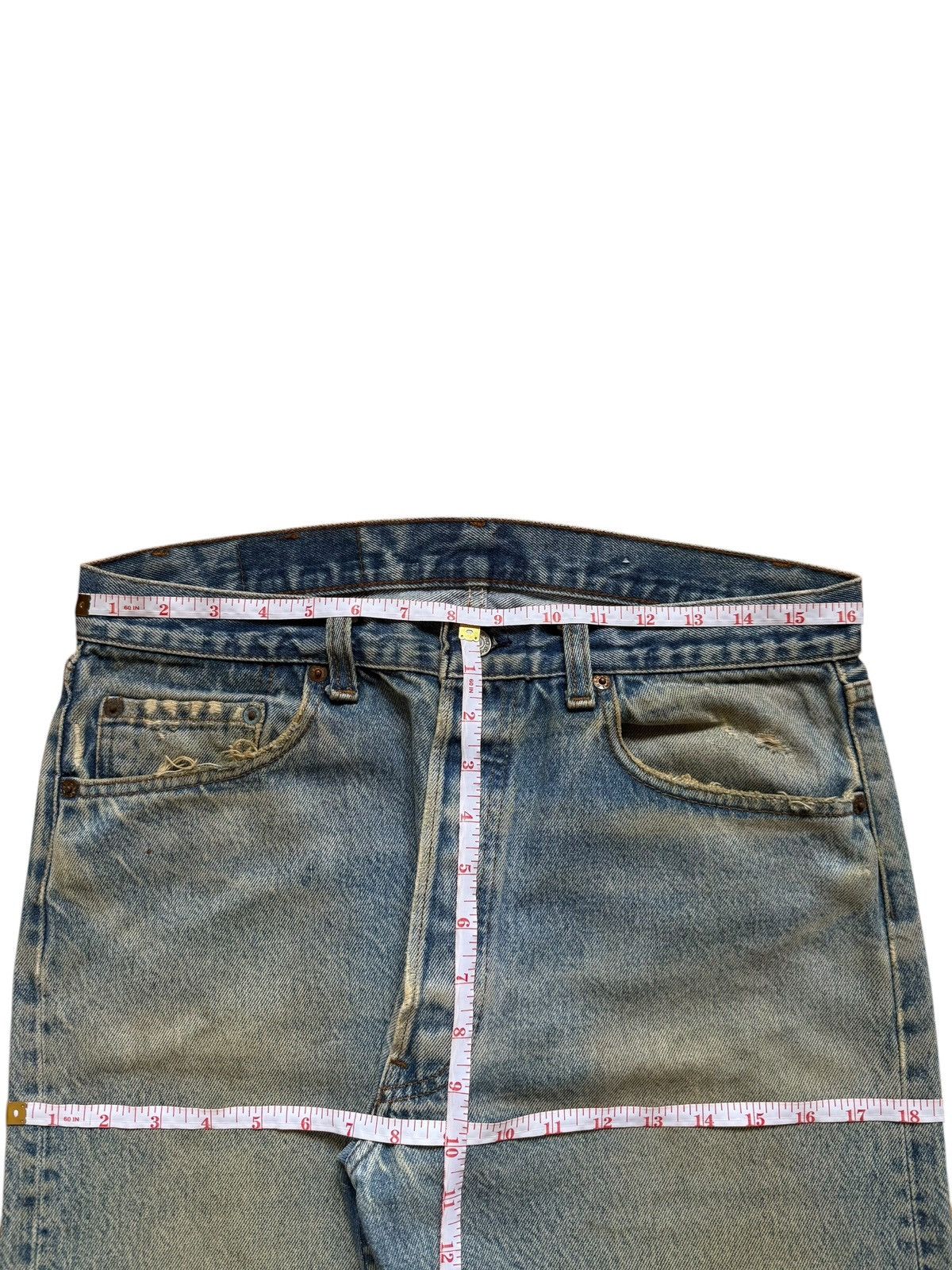 Levi's Vintage 80s Levis 501 Mud Wash Distressed Jeans Size US 32 / EU 48 - 6 Thumbnail