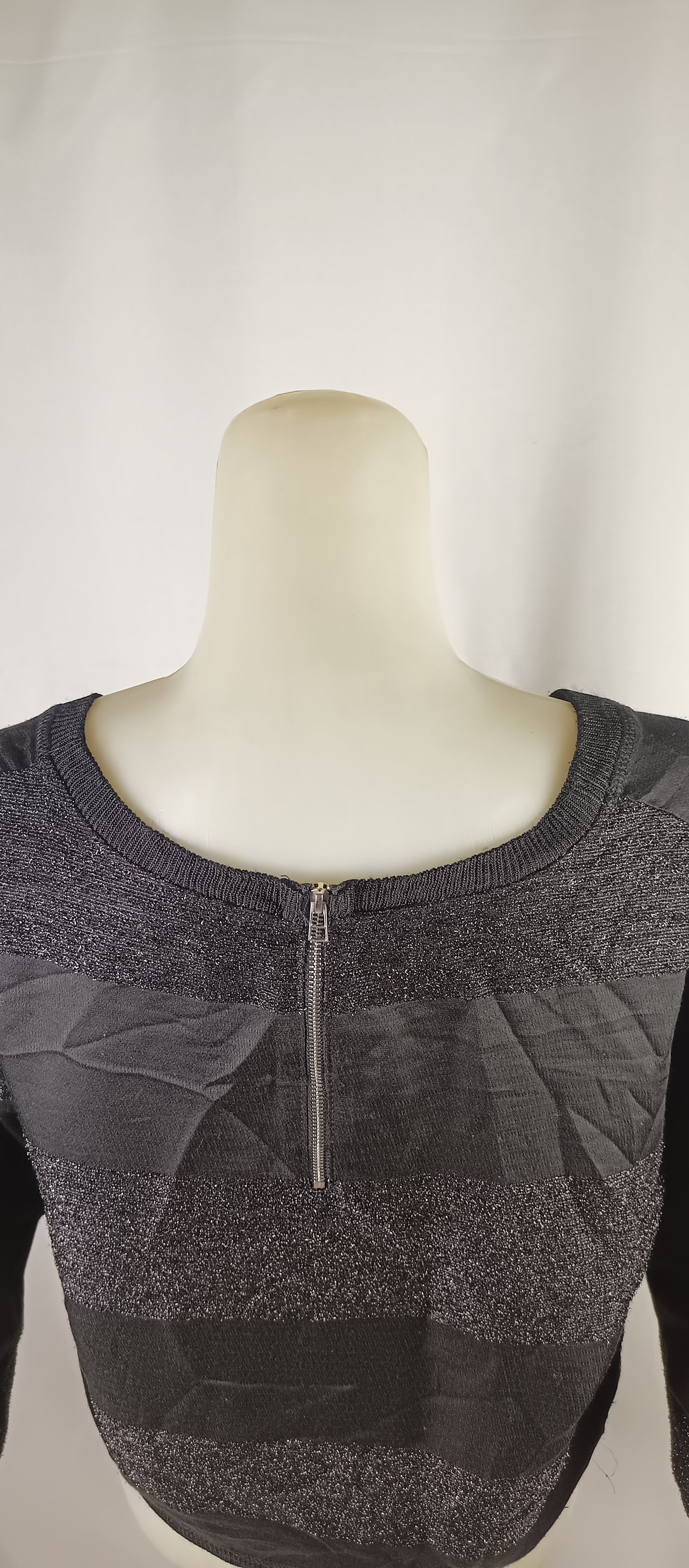 If Six Was Nine × Zara ZARA Stripped Glitter Women's Black Knitted Neck Size US L / EU 52-54 / 3 - 18 Thumbnail