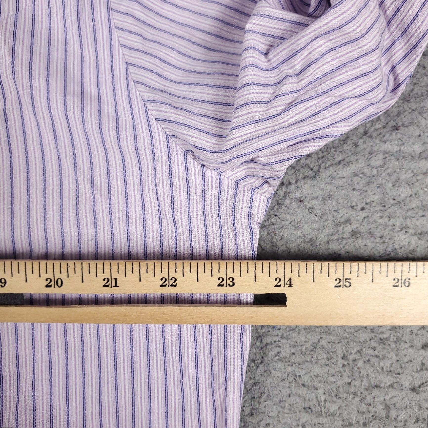 Ralph Lauren Ralph Lauren Dress Shirt Mens 15.5 Purple Striped Long Sleeve Button-Down Regular Fit Size 40R - 5 Thumbnail
