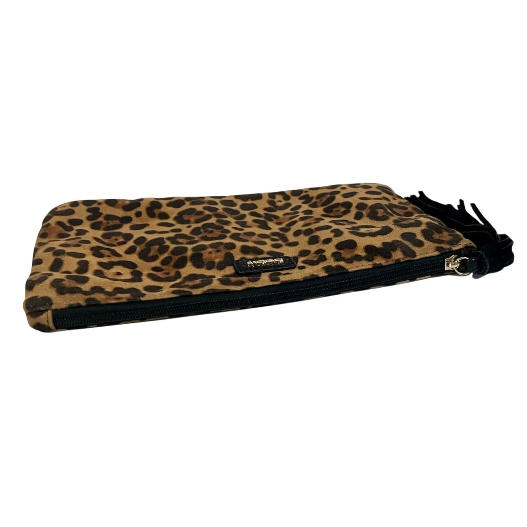 Bebe Bebe Make-Up Bag Pouch Animal Print Brown Tassel Zipper 12x7.5 Clutch Women, Animal Print, Brown, Zip, 12x7.5, Preowned, Clutch Bag, Makeup Bag, Bebe Size ONE SIZE - 5 Thumbnail