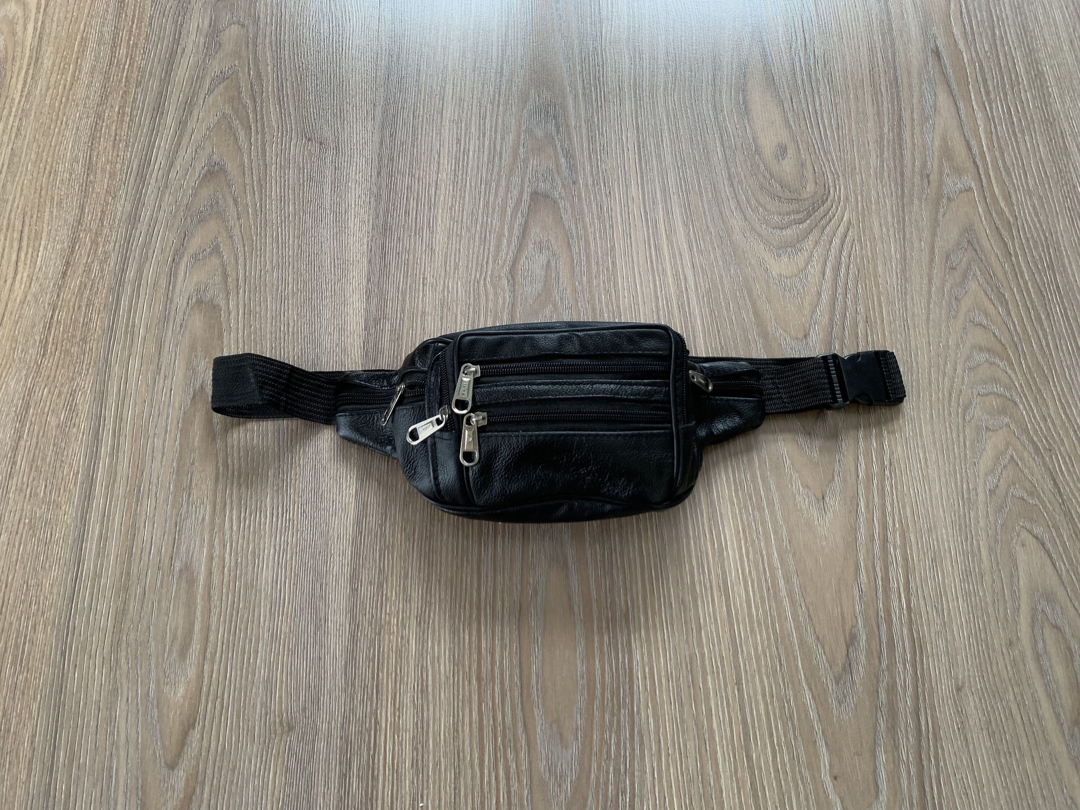 Handmade Black Leather Waist Bag Size ONE SIZE - 1 Thumbnail