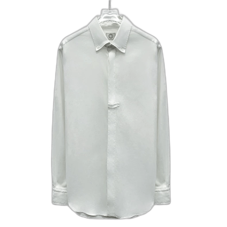 Hermes Hermes White Cotton Long Sleeve Shirt M Size Size US M / EU 48-50 / 2 - 1 Thumbnail