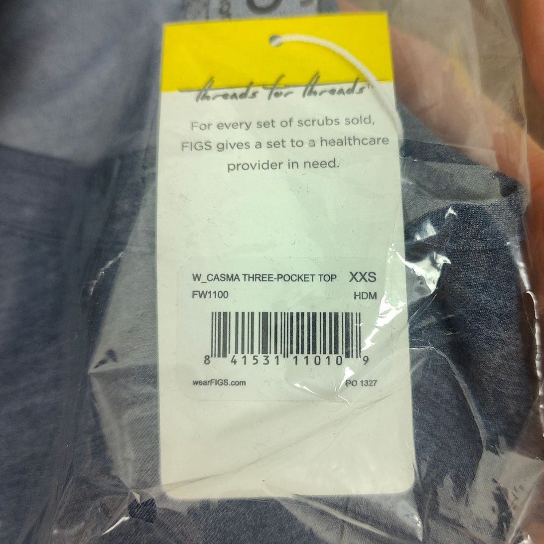 Other Figs Casma Scrub Top Womens XXS Heather Denim Gray Size XXS / US 00 / IT 34 - 6 Thumbnail