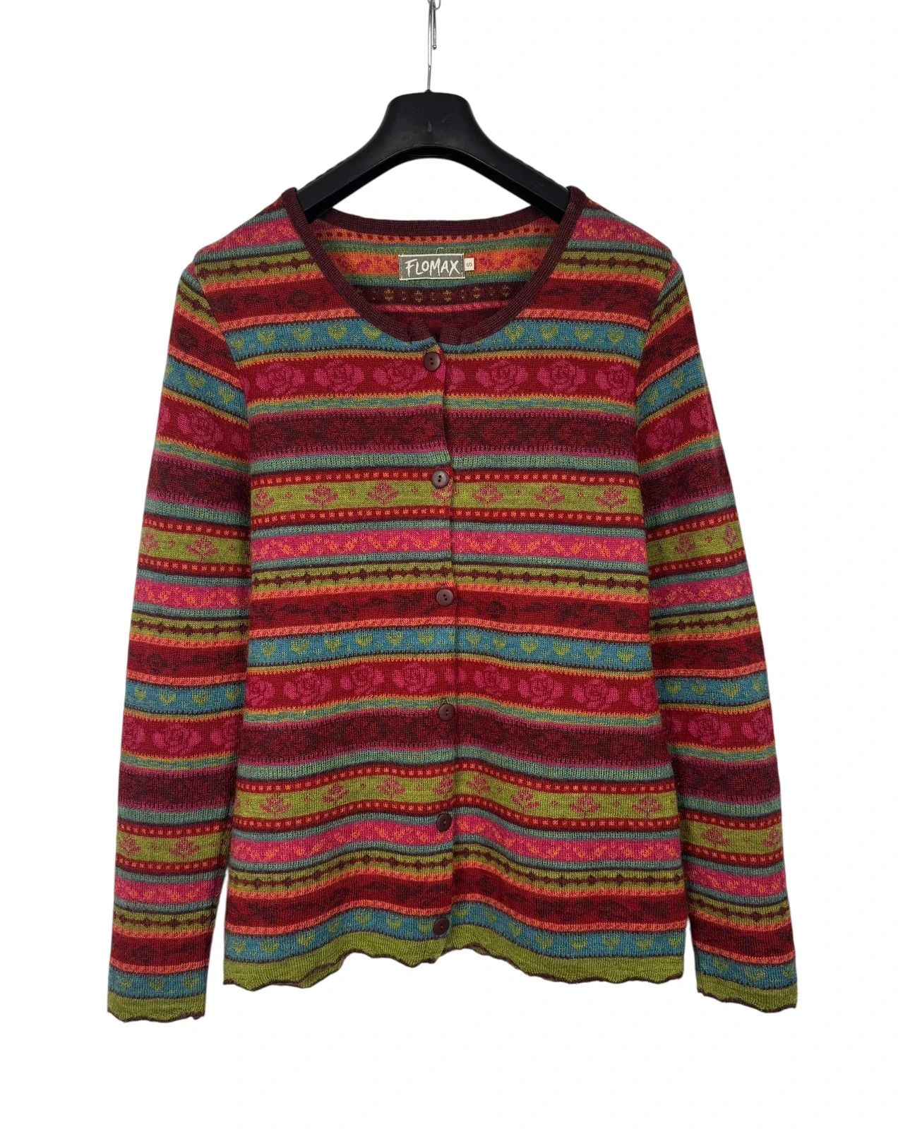 Other Flomax Wool Knit Cardigan Striped Floral Pattern size S Size S / US 4 / IT 40 - 9 Thumbnail