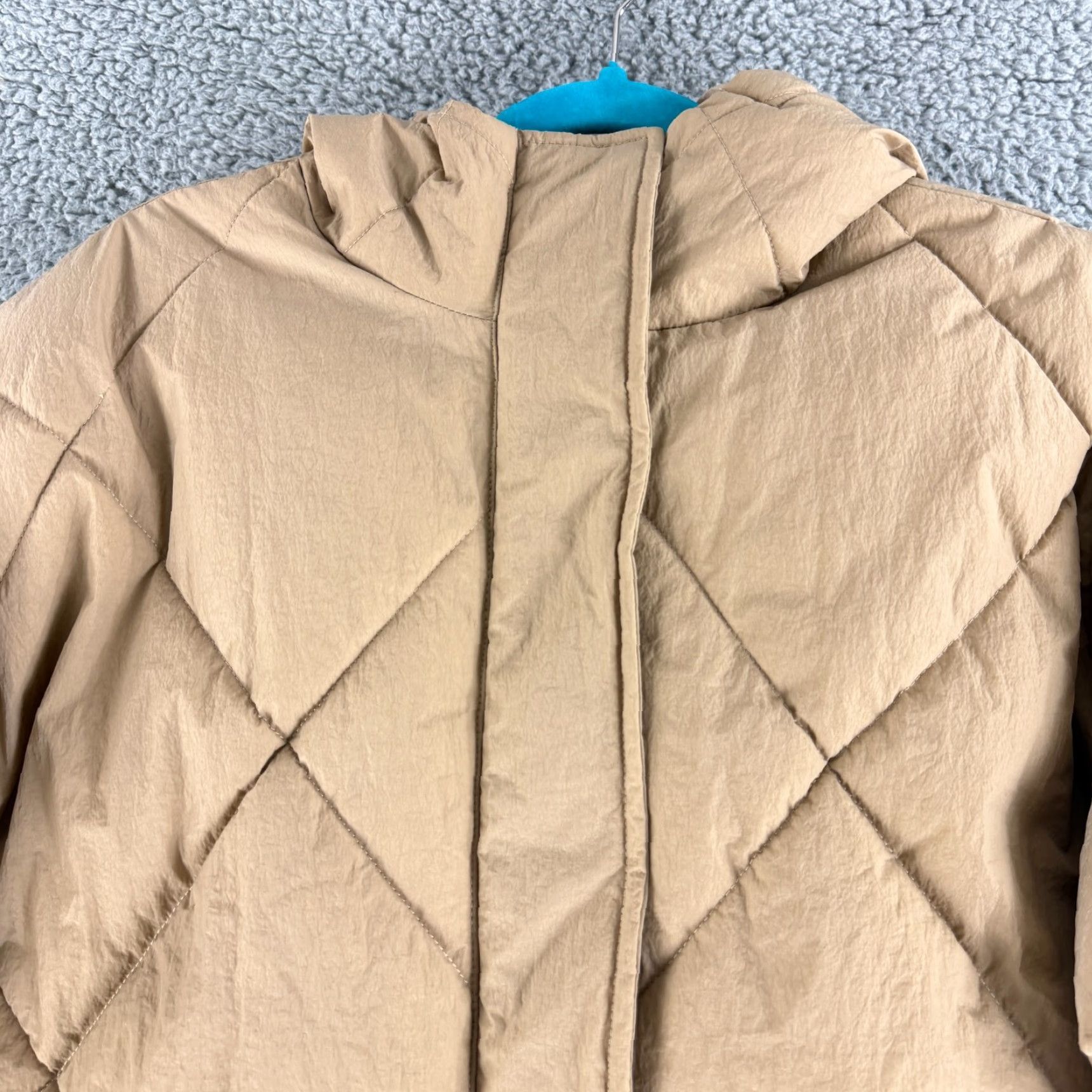 Madewell Madewell Holland Quilted Puffer Parka Jacket Womens XS Beige Hooded LS Size XS / US 0-2 / IT 36-38 - 2 Thumbnail