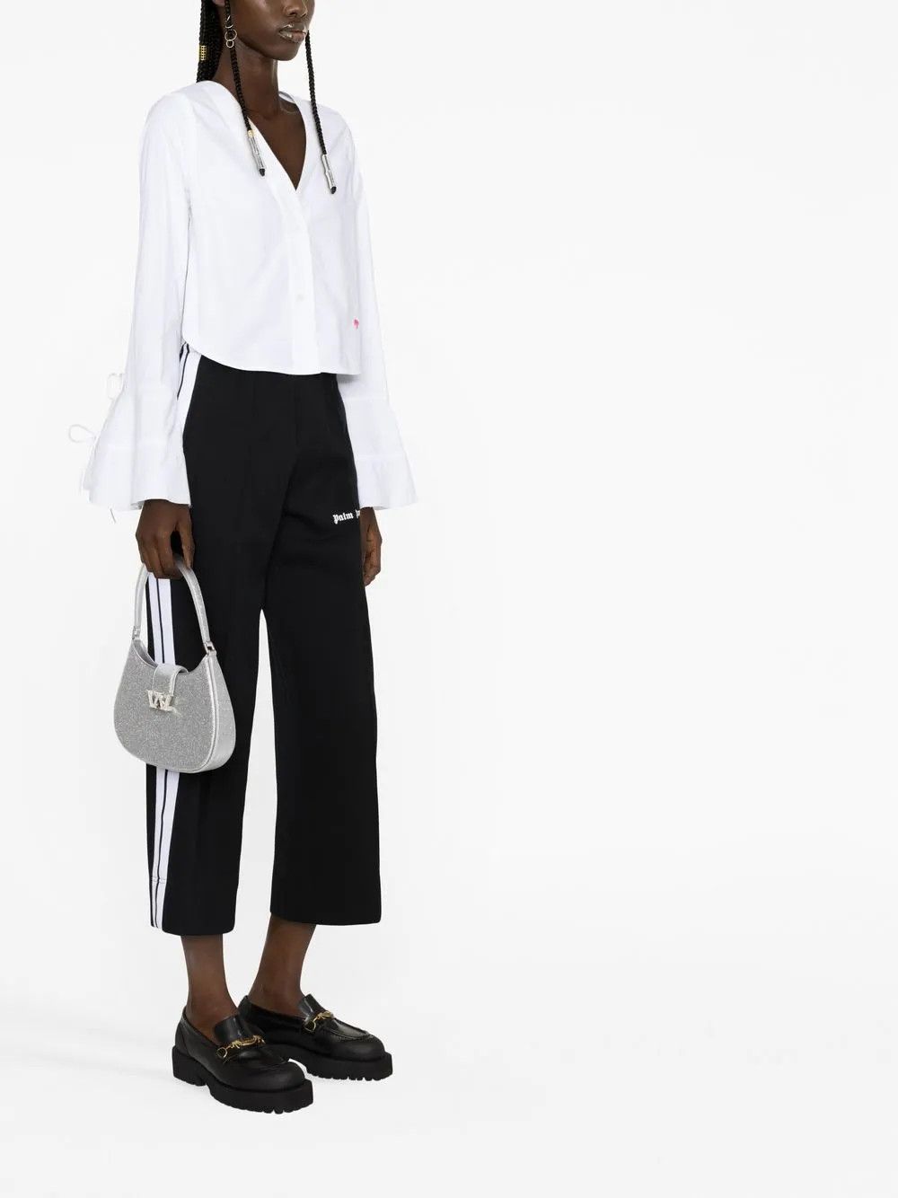 Palm Angels o1y1125 Solid Color Shirt in White Size S / US 4 / IT 40 - 2 Thumbnail