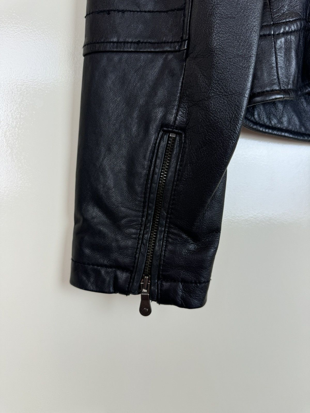 Banana Republic Leather biker moto motorcycle jacket quilted sleeves S Size S / US 4 / IT 40 - 12 Thumbnail