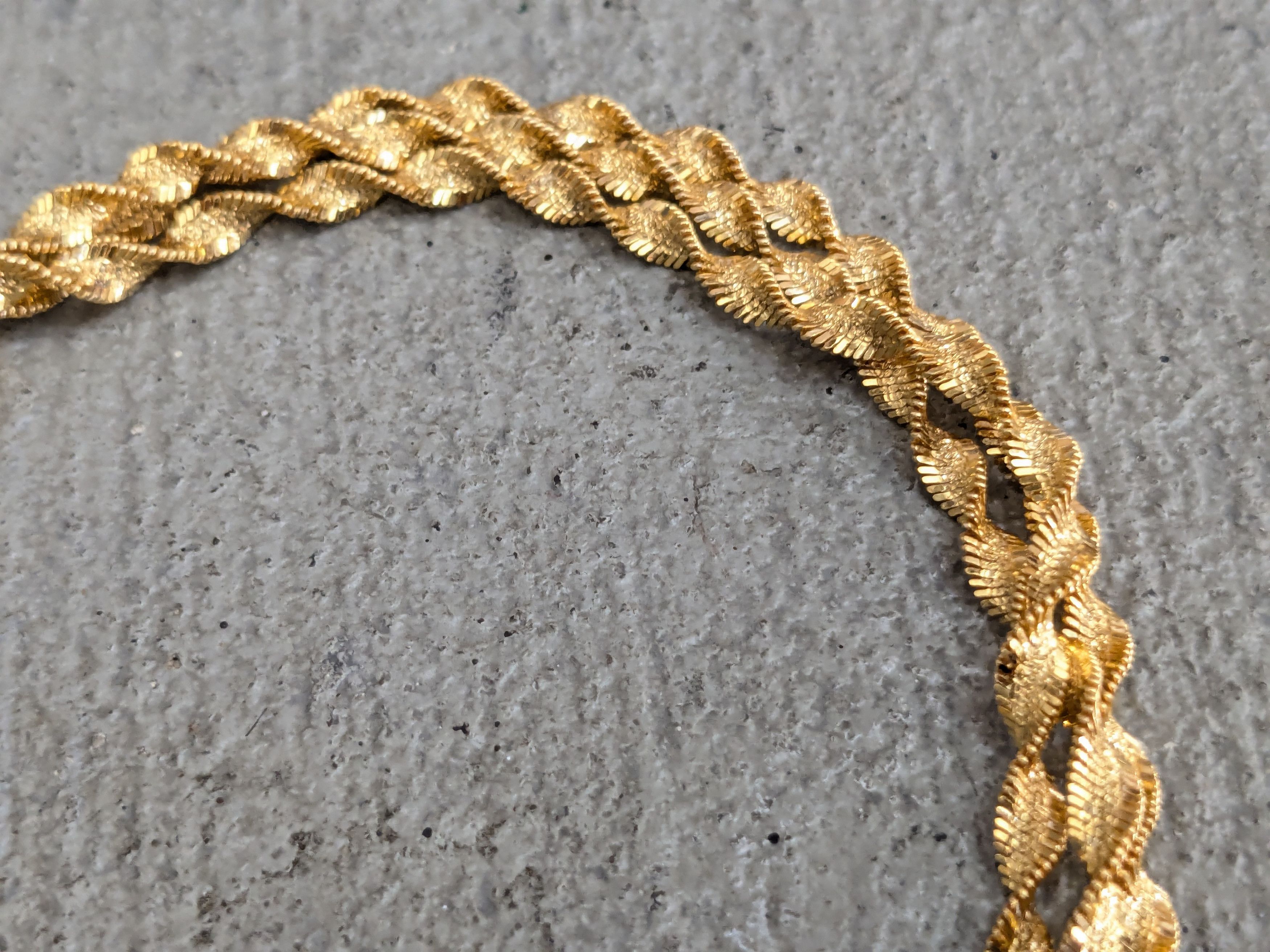 Sterling Silver Milor Sterling Silver Necklace Twist Herringbone Vermeil Size ONE SIZE - 5 Thumbnail