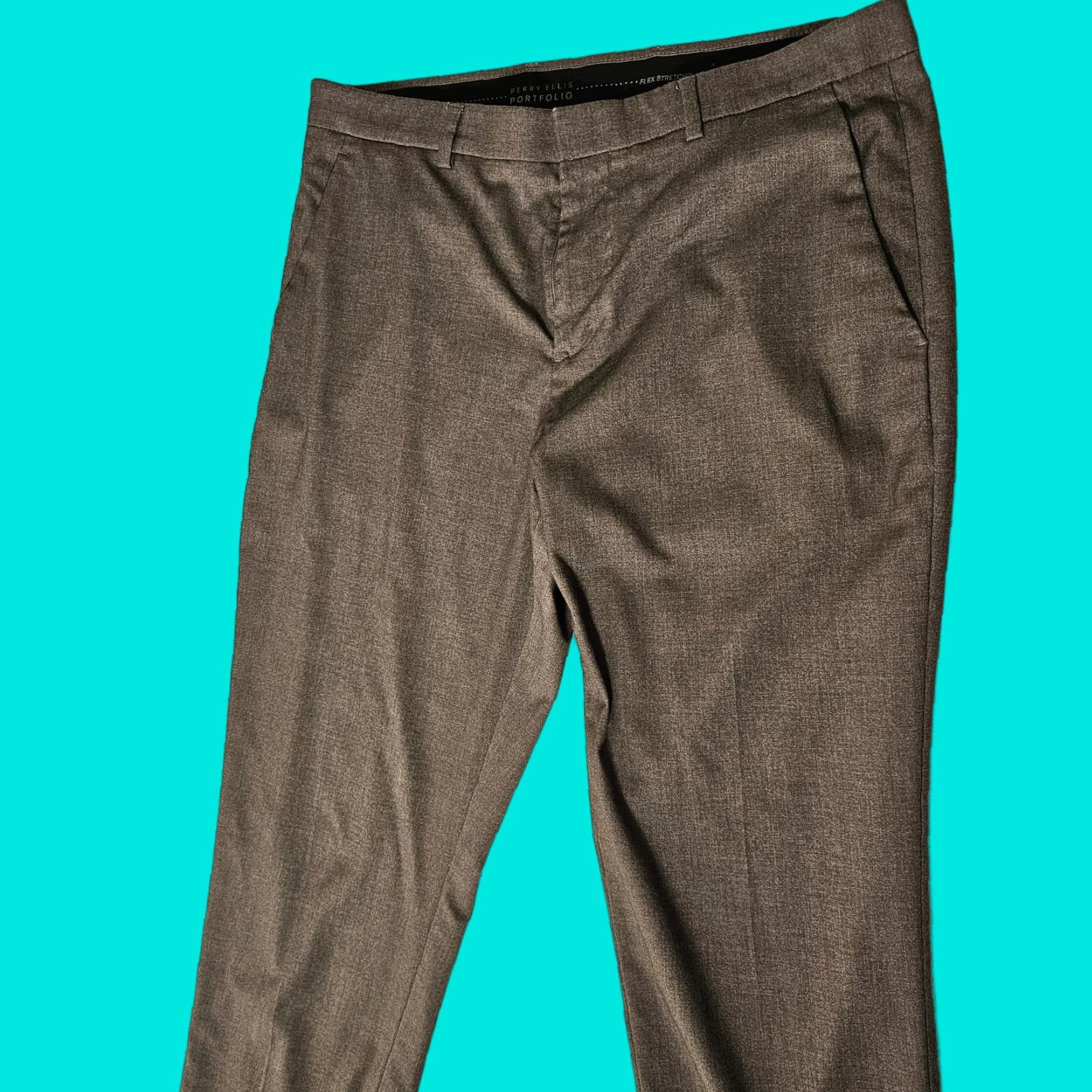 Perry Ellis Perry Ellis Pants Mens 34 x 29 Portfolio Slim Fit Dress Slacks Stretch Gray Portfolio Slim Fit Dress Slacks Brown? Wait. Size US 34 / EU 50 - 1 Thumbnail
