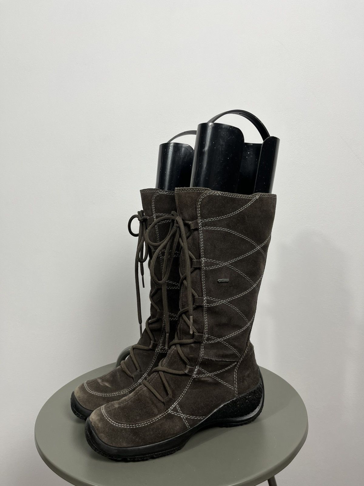 Other Warm Suede Winter Boots Brown Lace Up Tall Outdoor 37 Size US 6.5 / IT 36.5 - 6 Thumbnail