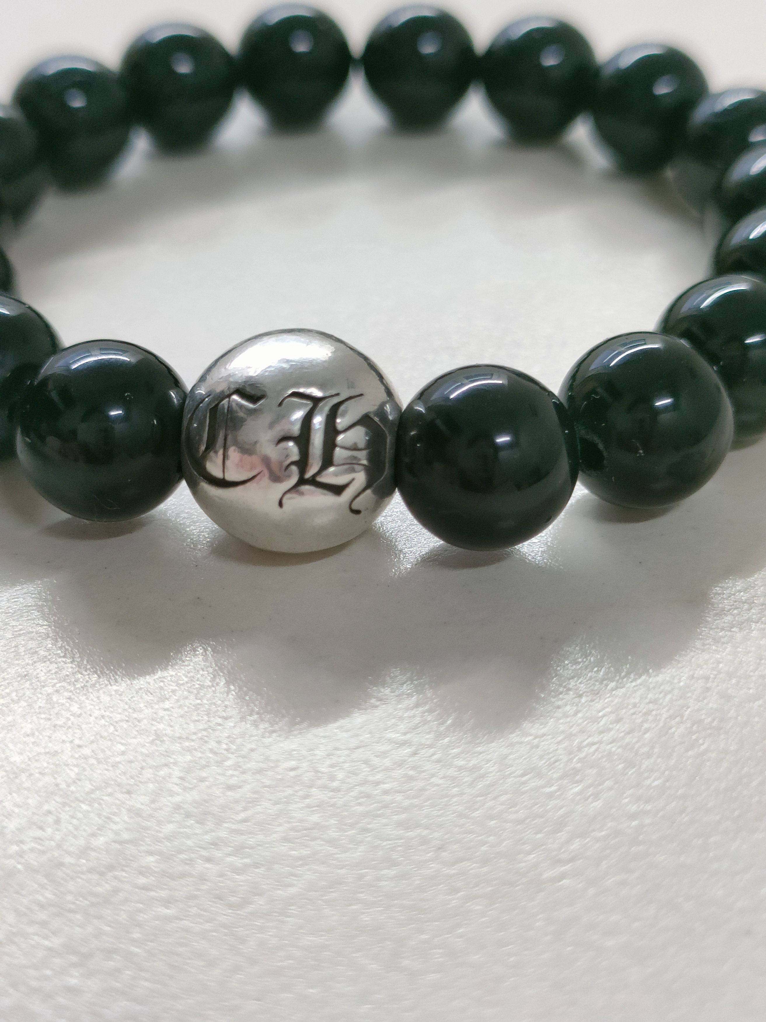 Chrome Hearts Chrome Hearts 10mm Black Single Silver Bead Cross Bracelet Size ONE SIZE - 5 Thumbnail