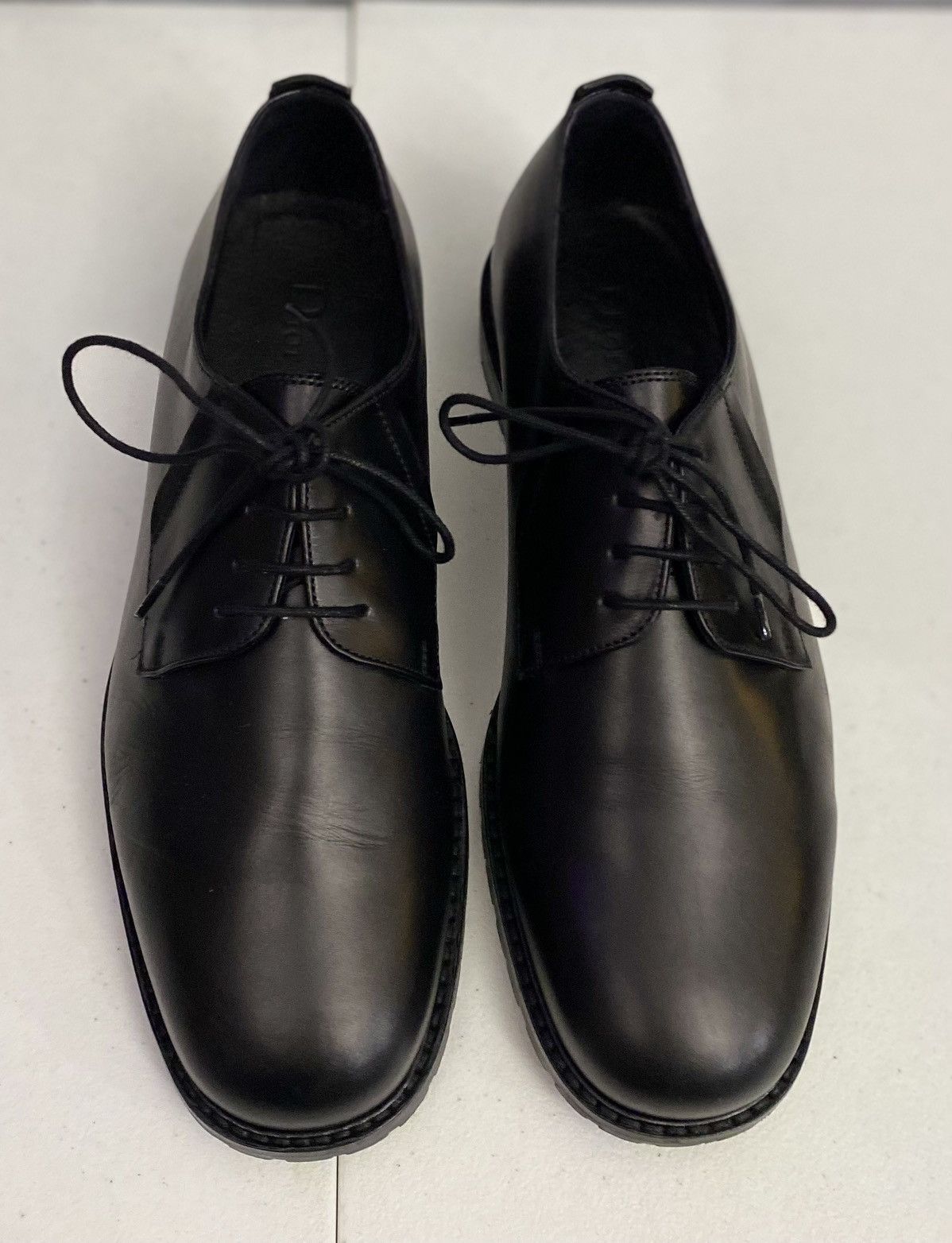 Dior Dior 🇮🇹 Black Derby Calfskin Commando Lug Sole 10 43 New Size US 10 / EU 43 - 15 Thumbnail