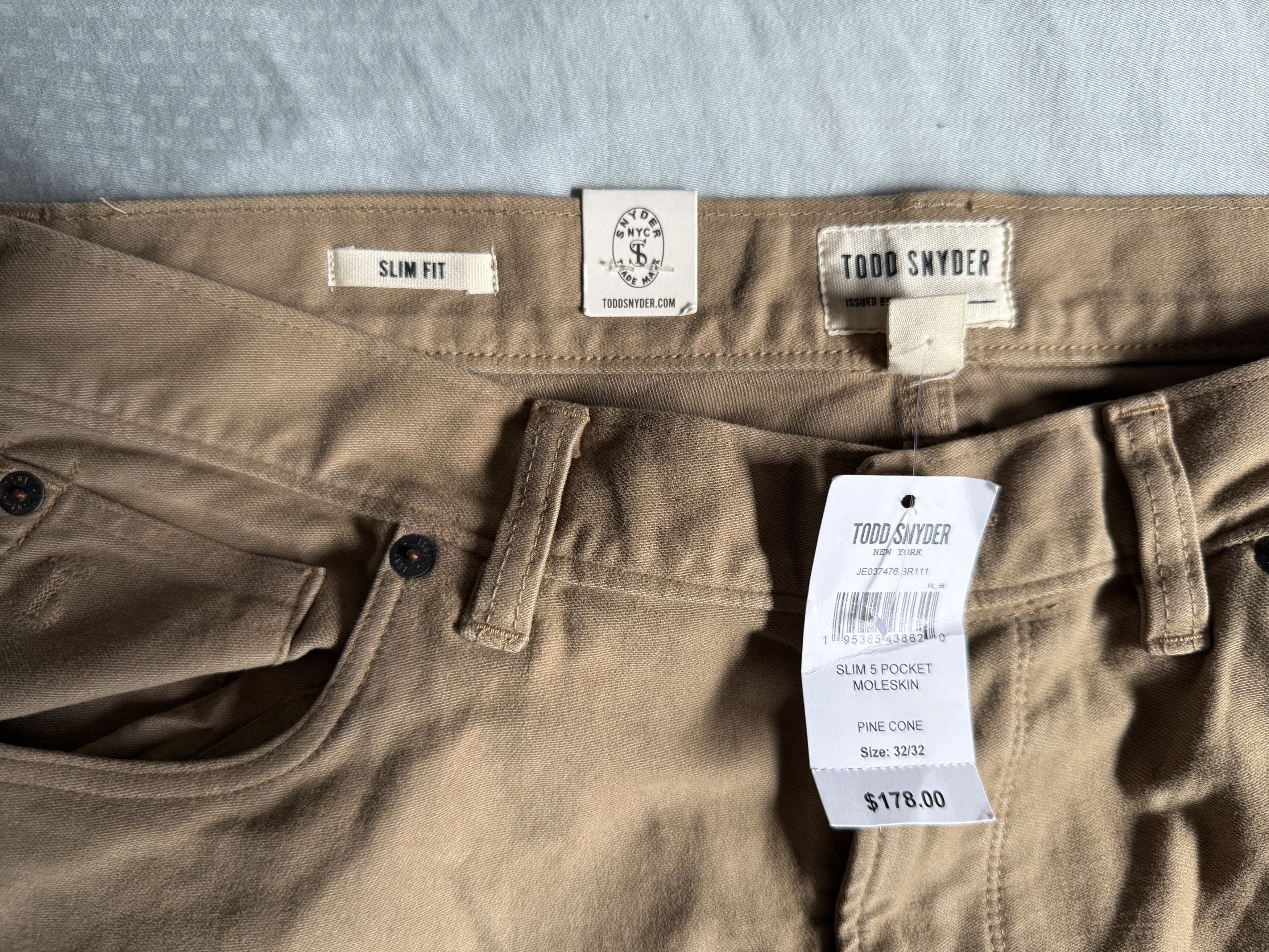 Todd Snyder Todd Snyder Slim Fit 5-Pocket Italian Moleskin Pant $248 Size US 32 / EU 48 - 3 Thumbnail