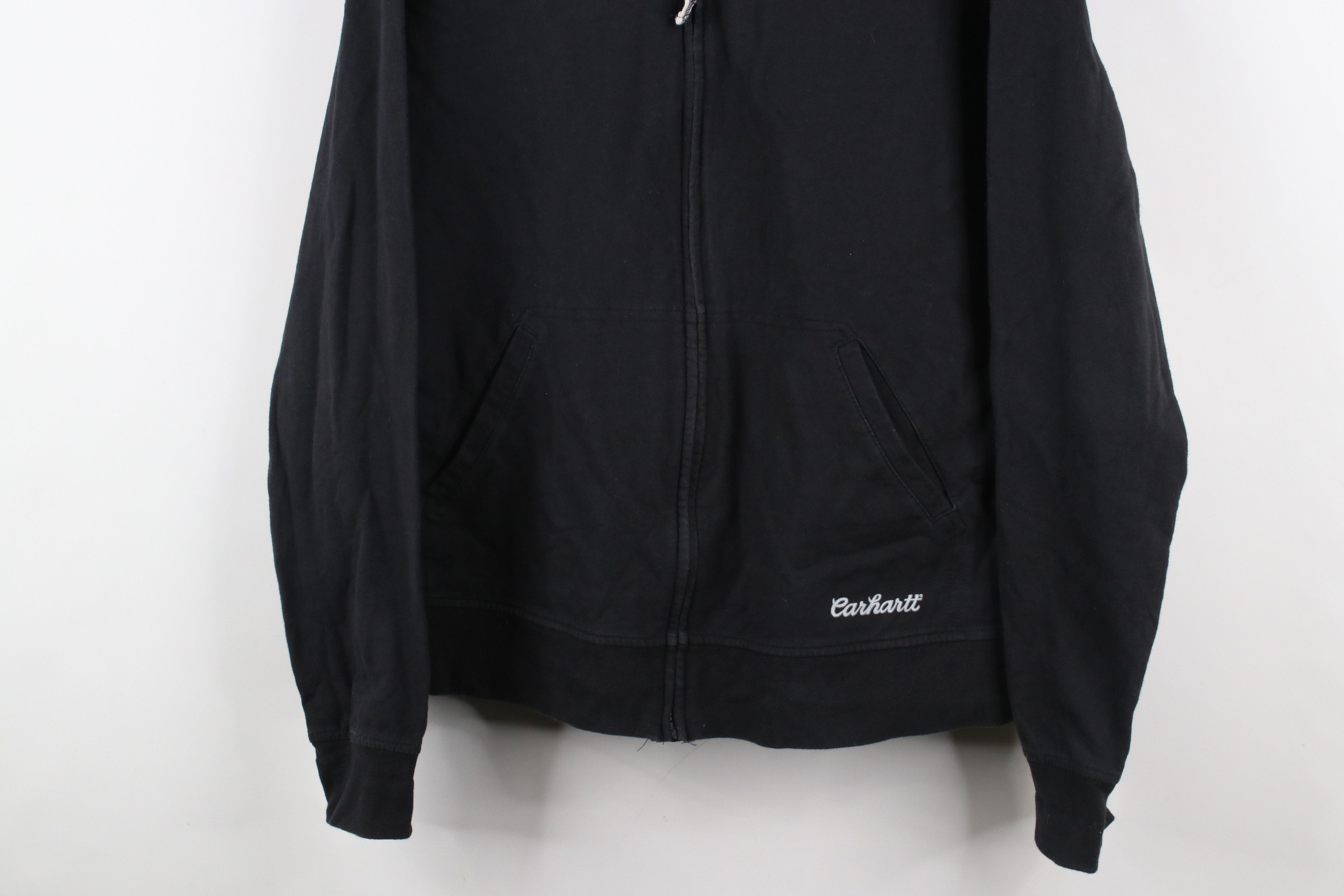 Carhartt × Vintage Vintage Y2K Carhartt Spell Out Script Full Zip Jacket Black Size XXL / US 16-18 / IT 52-54 - 3 Thumbnail