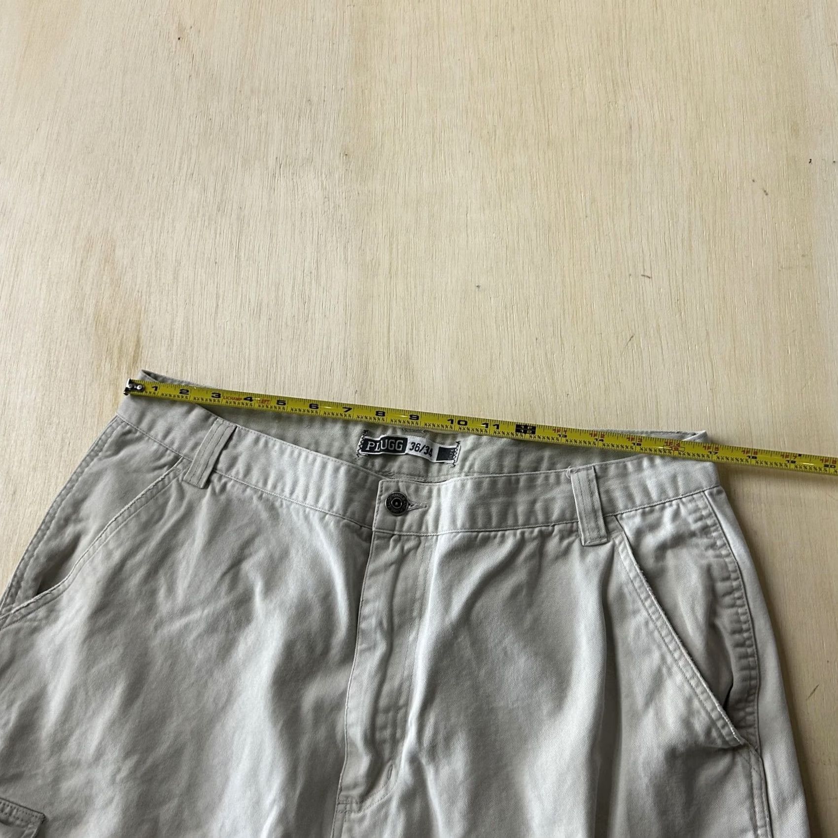 Vintage PLUGG Cargo Pants Mens 36x34 Beige Canvas Relaxed Fit Casual Utility Pockets Size US 36 / EU 52 - 4 Thumbnail