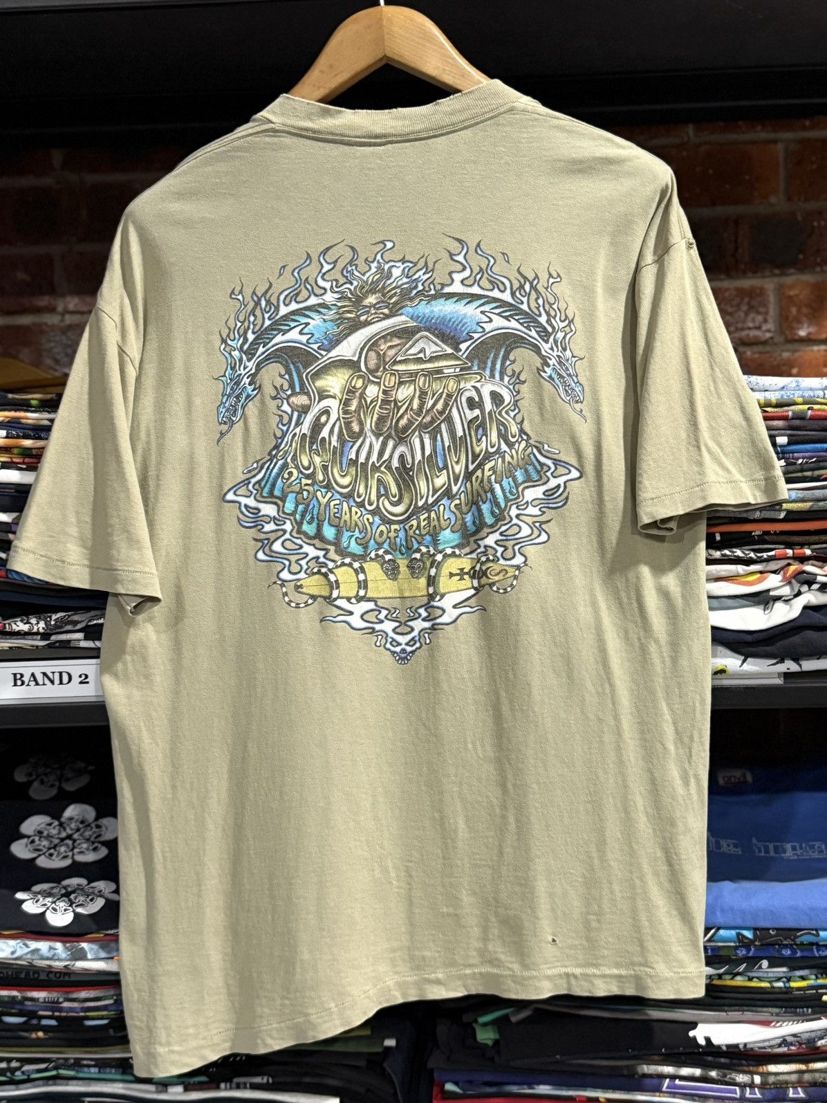 Vintage 90s Quiksilver Dragon Flame 25 Years Or Real Surfing