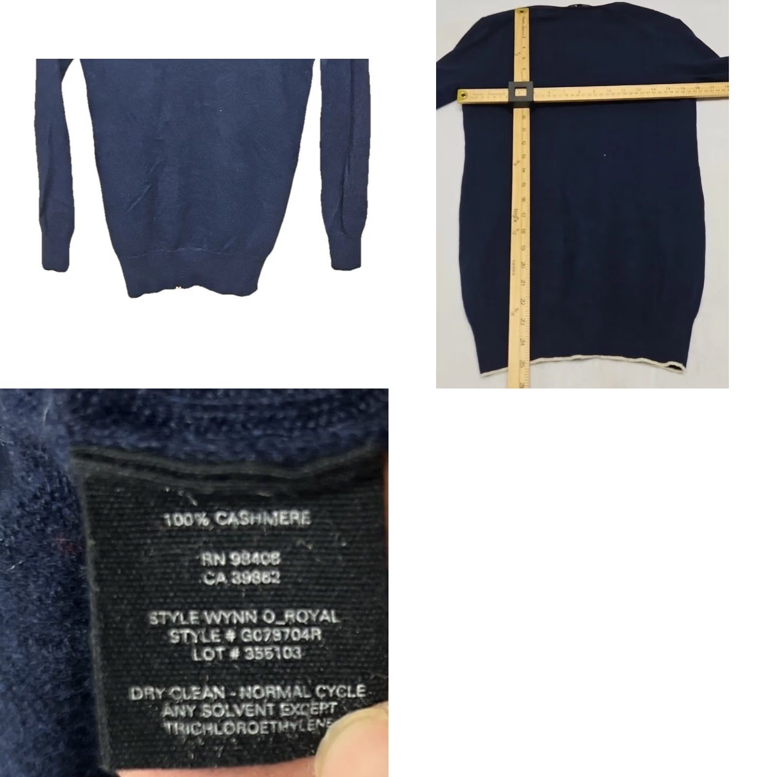 Theory Theory Sweater Women’s Petite Small V-Neck 100% Cashmere Navy Blue Pullover Size S / US 4 / IT 40 - 8 Thumbnail