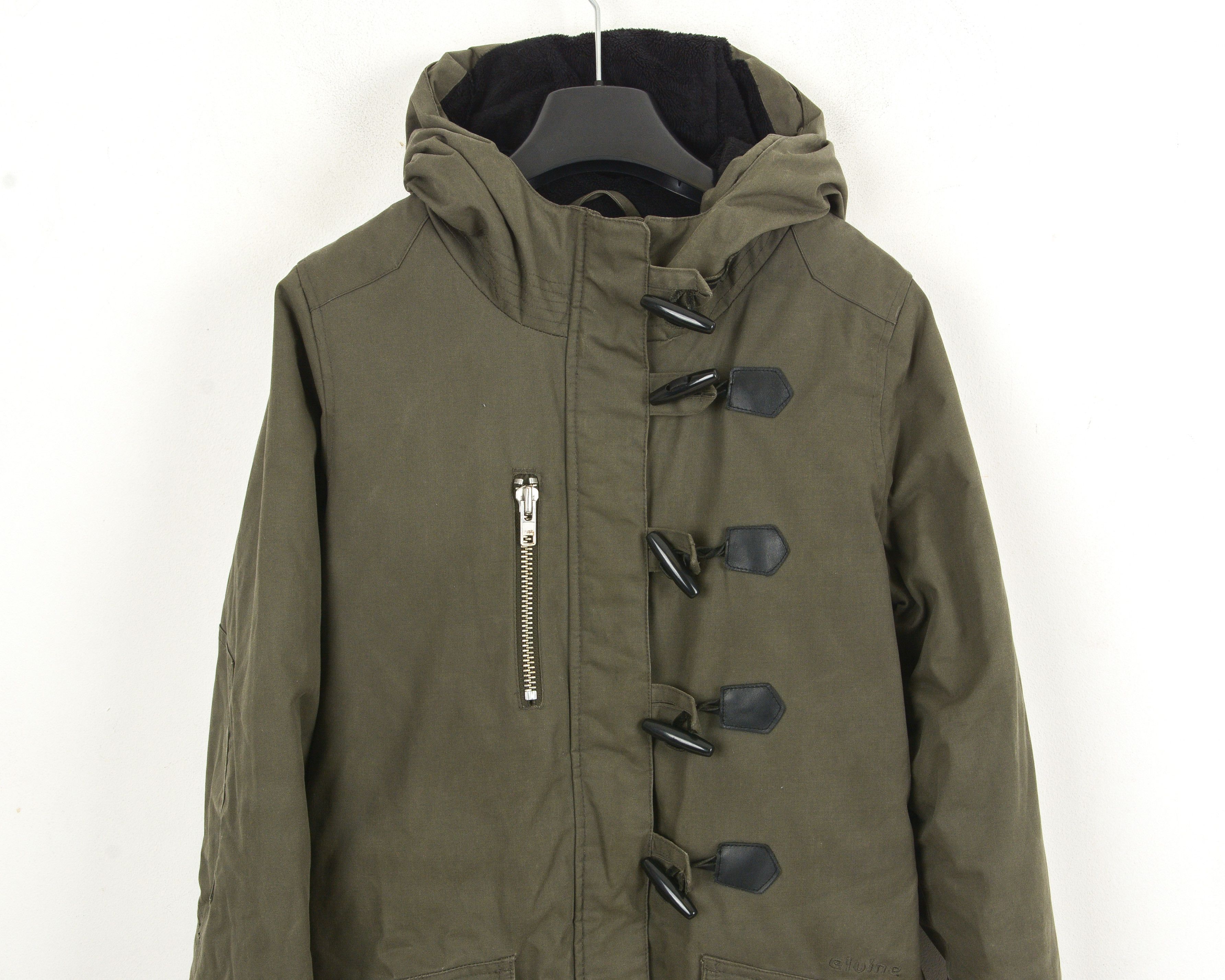 ELVINE Women's S Coat UK 8 Ladies Duffle Jacket Hooded US 4 Size S / US 4 / IT 40 - 2 Thumbnail