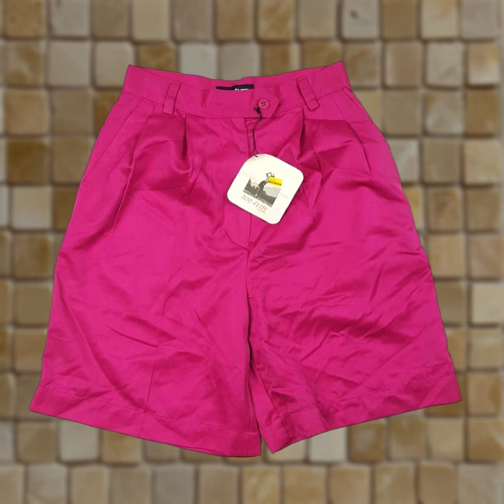 Spalding VINTAGE Spalding Golf Womens High Waist Shorts 8 Pink 90s Outdoor Athletic Pleated Twill Polyester Solid Buttons Zip Rise High Womens Size 26" / US 2 / IT 38 - 1 Thumbnail