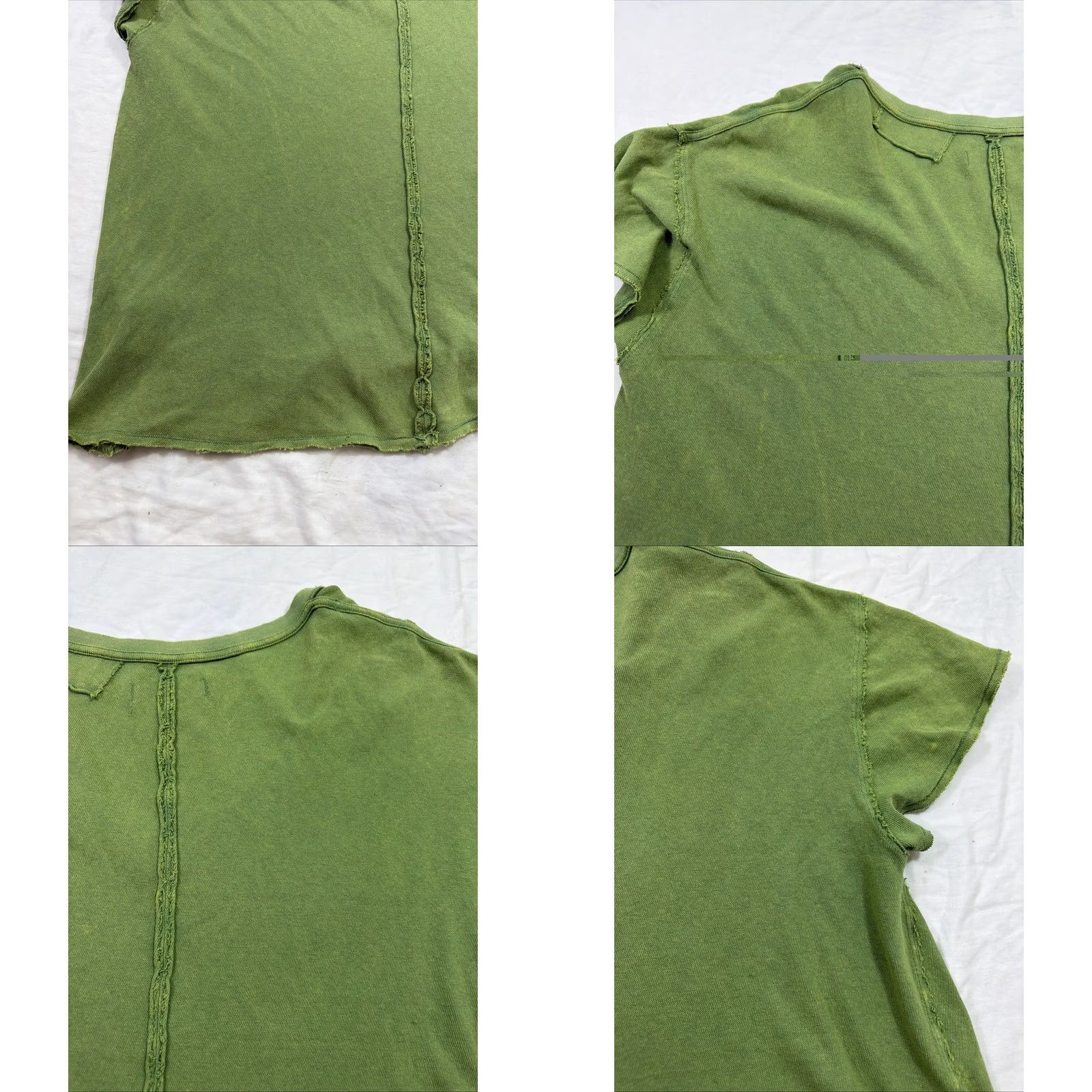 Free People Free People Shirt Women M V-Neck Oversized Green Stains Distressed Size M / US 6-8 / IT 42-44 - 10 Thumbnail